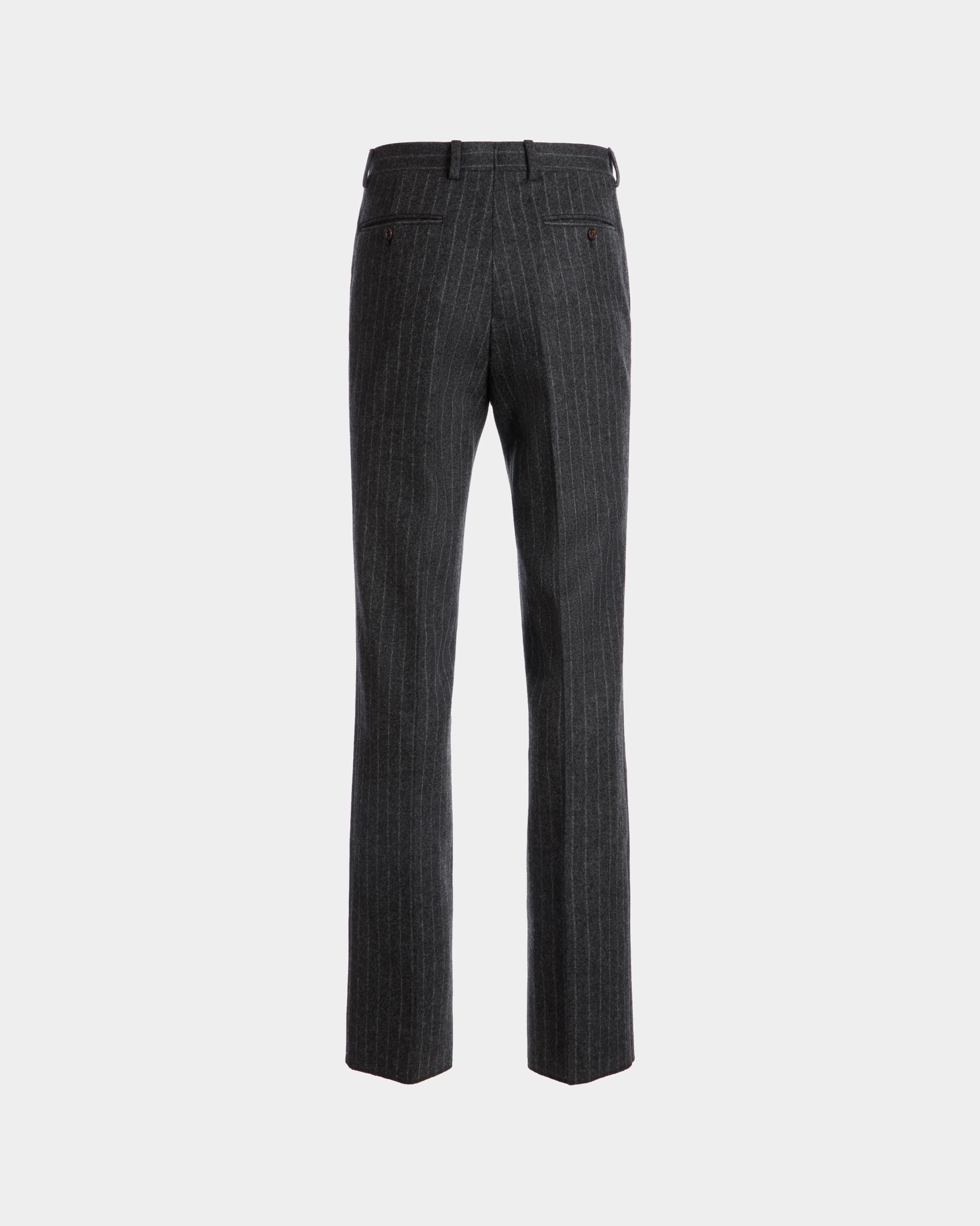 Hose Mit Nadelstreifen Aus Grau Melierter Wollmischung - Herren - Bally - 03
