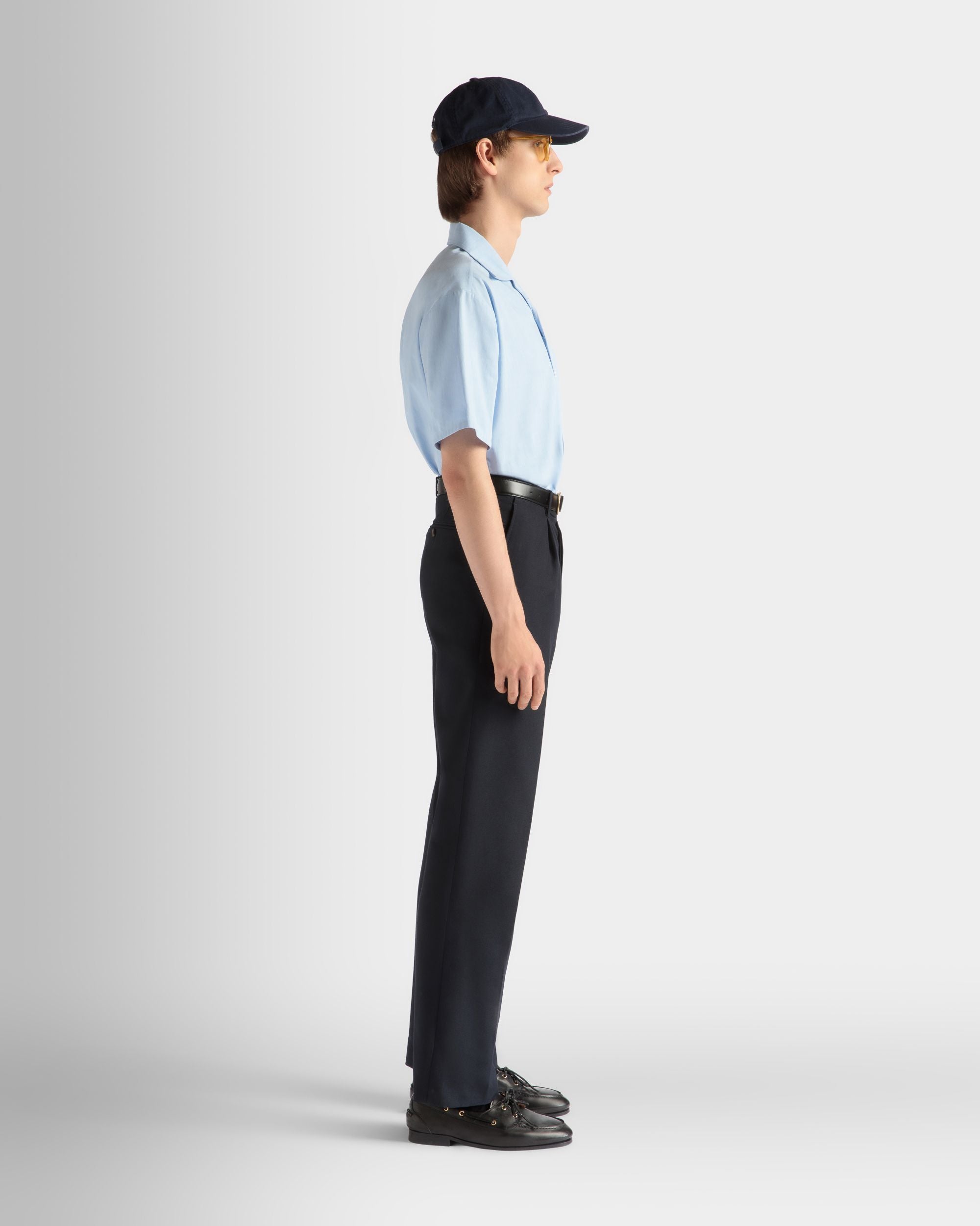 Hose Aus Einer Wollmischung In Navy Blue - Herren - Bally - 05