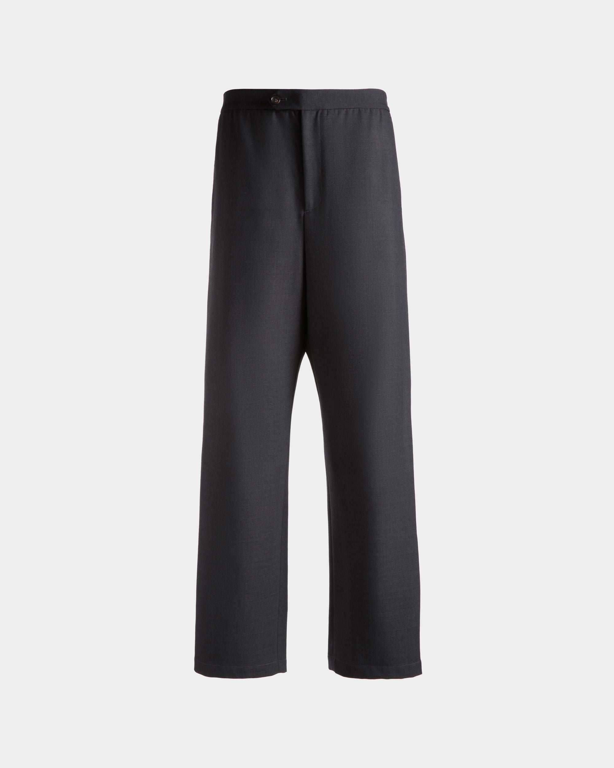 Weit Geschnittene Hose Aus Wollmix In Dunkelgrau - Herren - Bally - 01