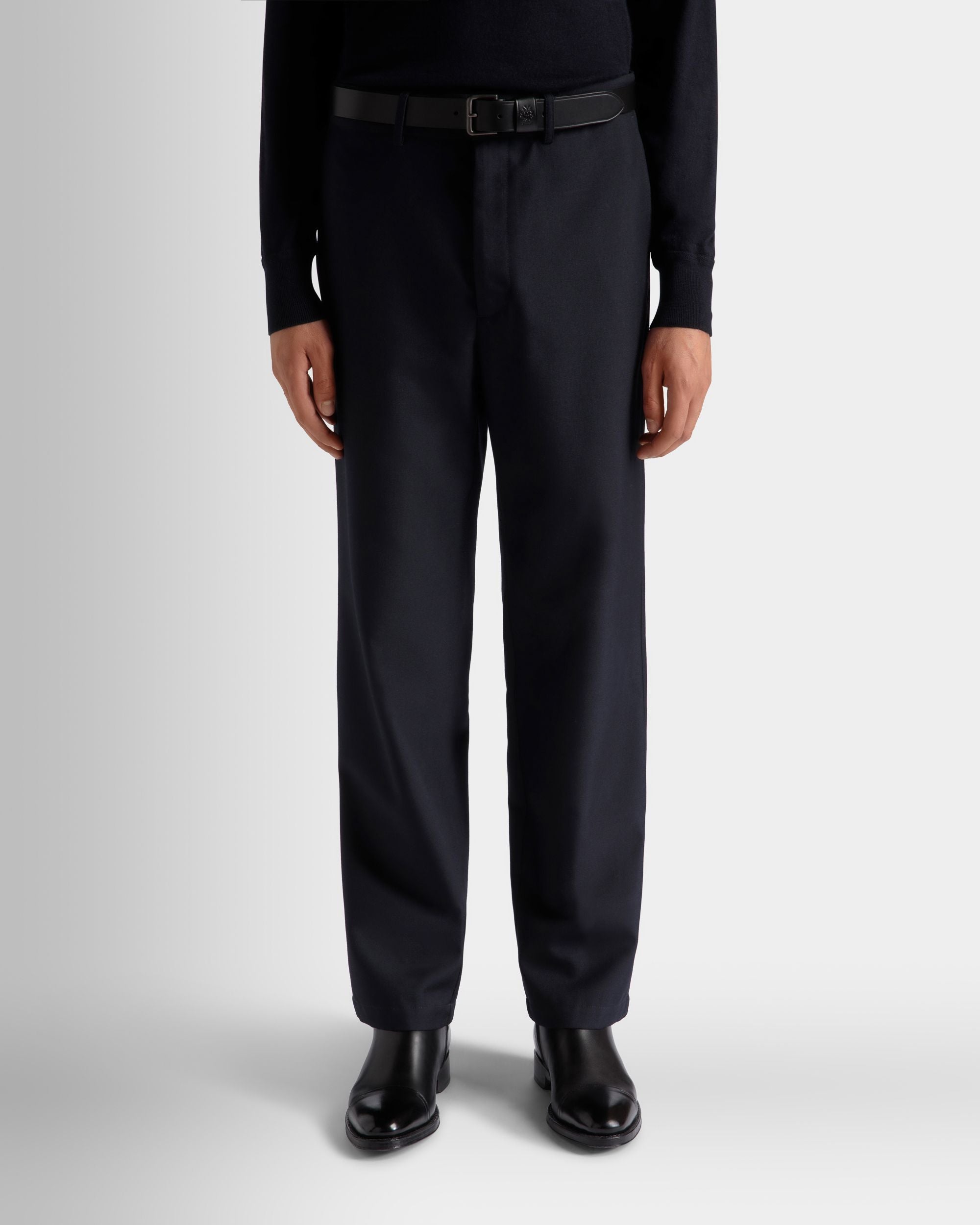 Chino-Hose Aus Einer Wollmischung In Navy Blue Aus Der Adrien Brody Travel-Kollektion - Herren - Bally - 03