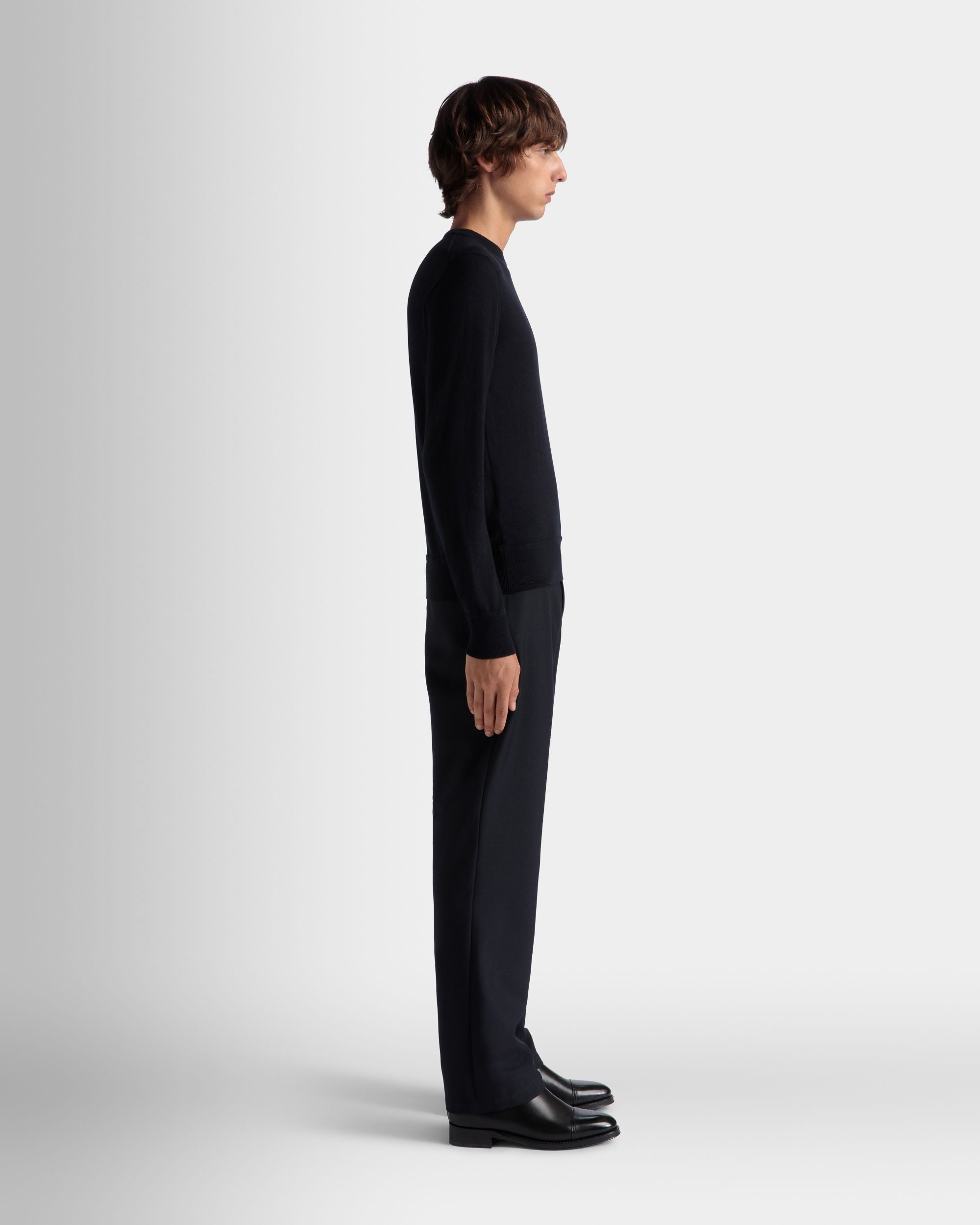 Chino-Hose Aus Einer Wollmischung In Navy Blue Aus Der Adrien Brody Travel-Kollektion - Herren - Bally - 07