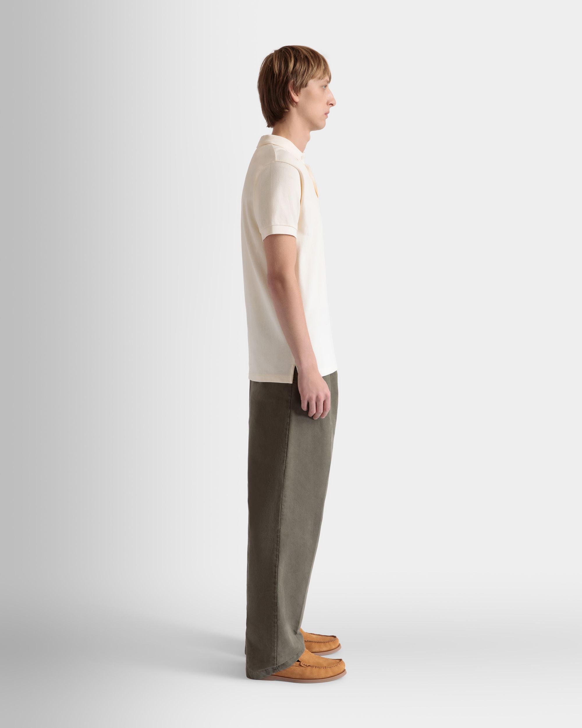 Regular Bundfaltenhose Aus Baumwolle In Military Green - Herren - Bally - 05