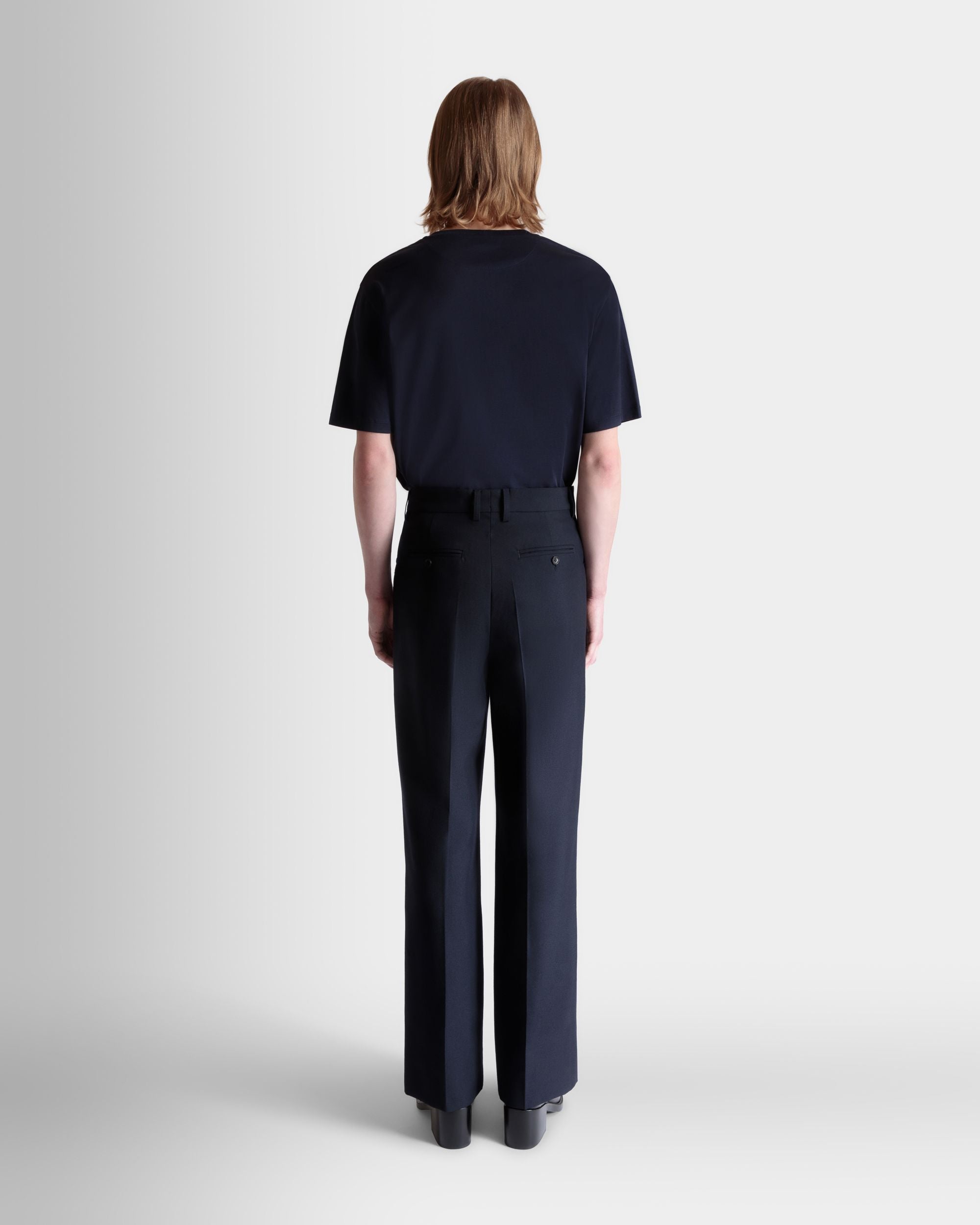 Maßgeschneiderte Hose Aus Einer Wollmischung In Navy Blue - Herren - Bally - 06