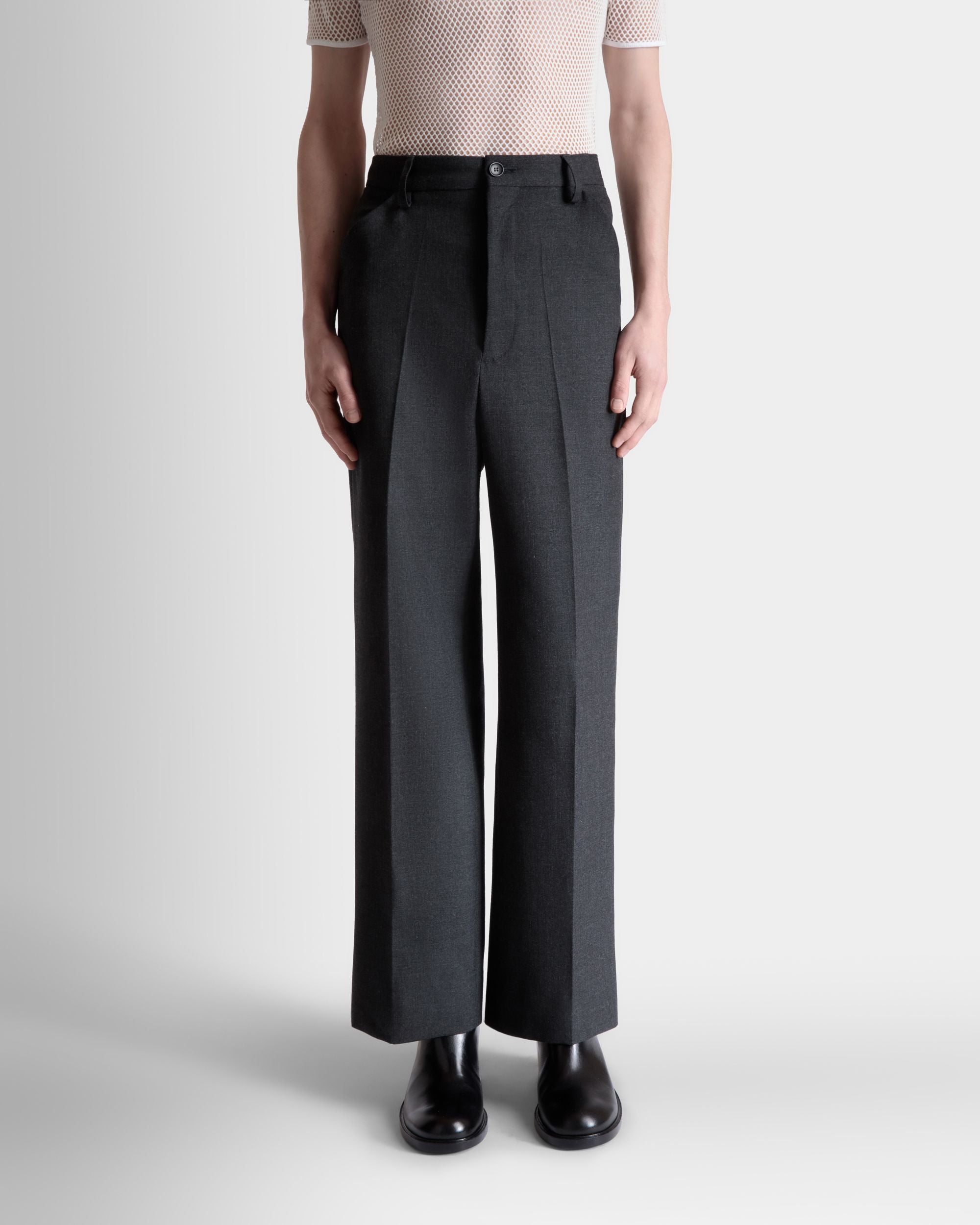 Hose Aus Einer Wollmischung In Grau Meliert - Herren - Bally - 08