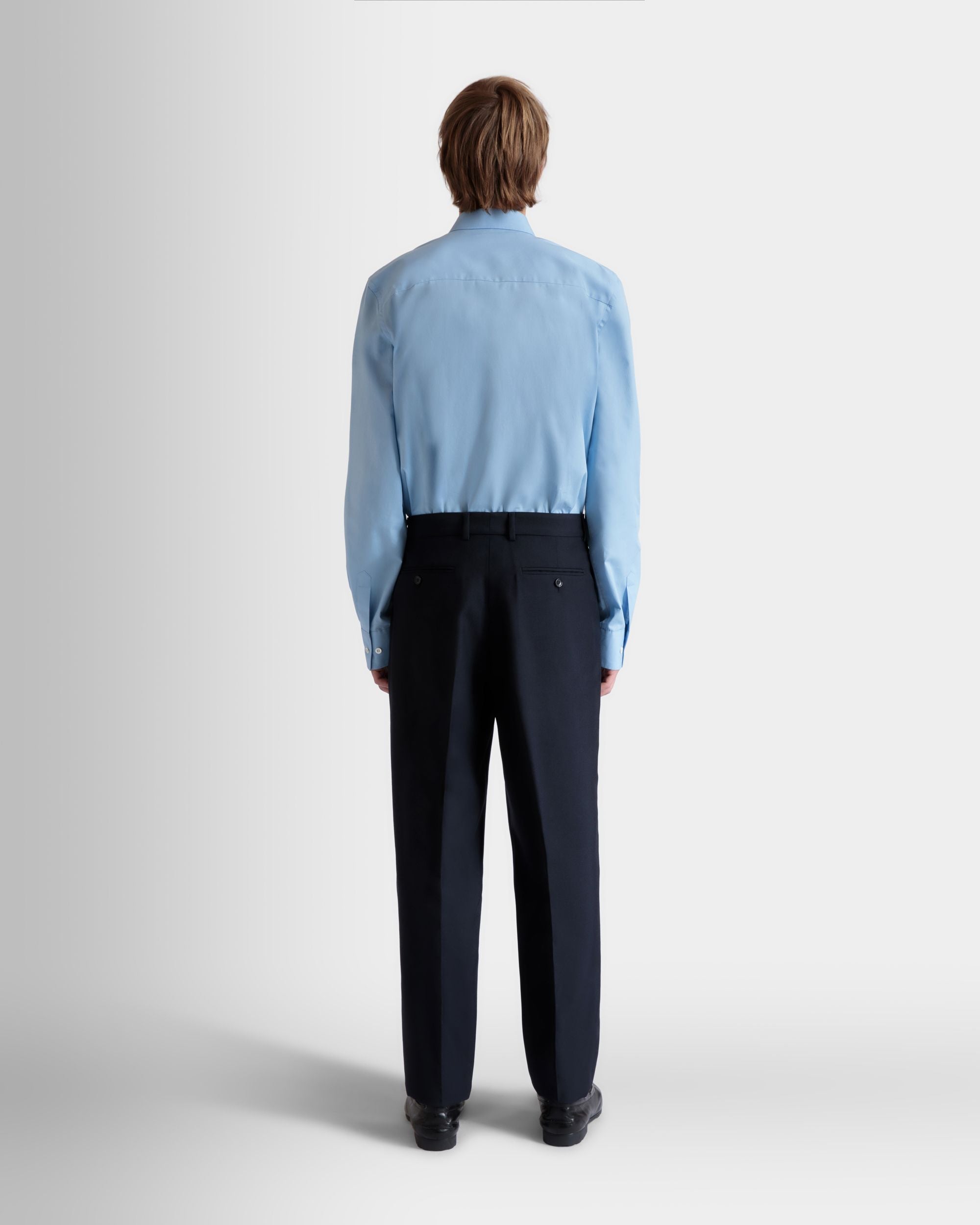 Bundfaltenhose Aus Einer Wollmischung In Navy Blue - Herren - Bally - 06