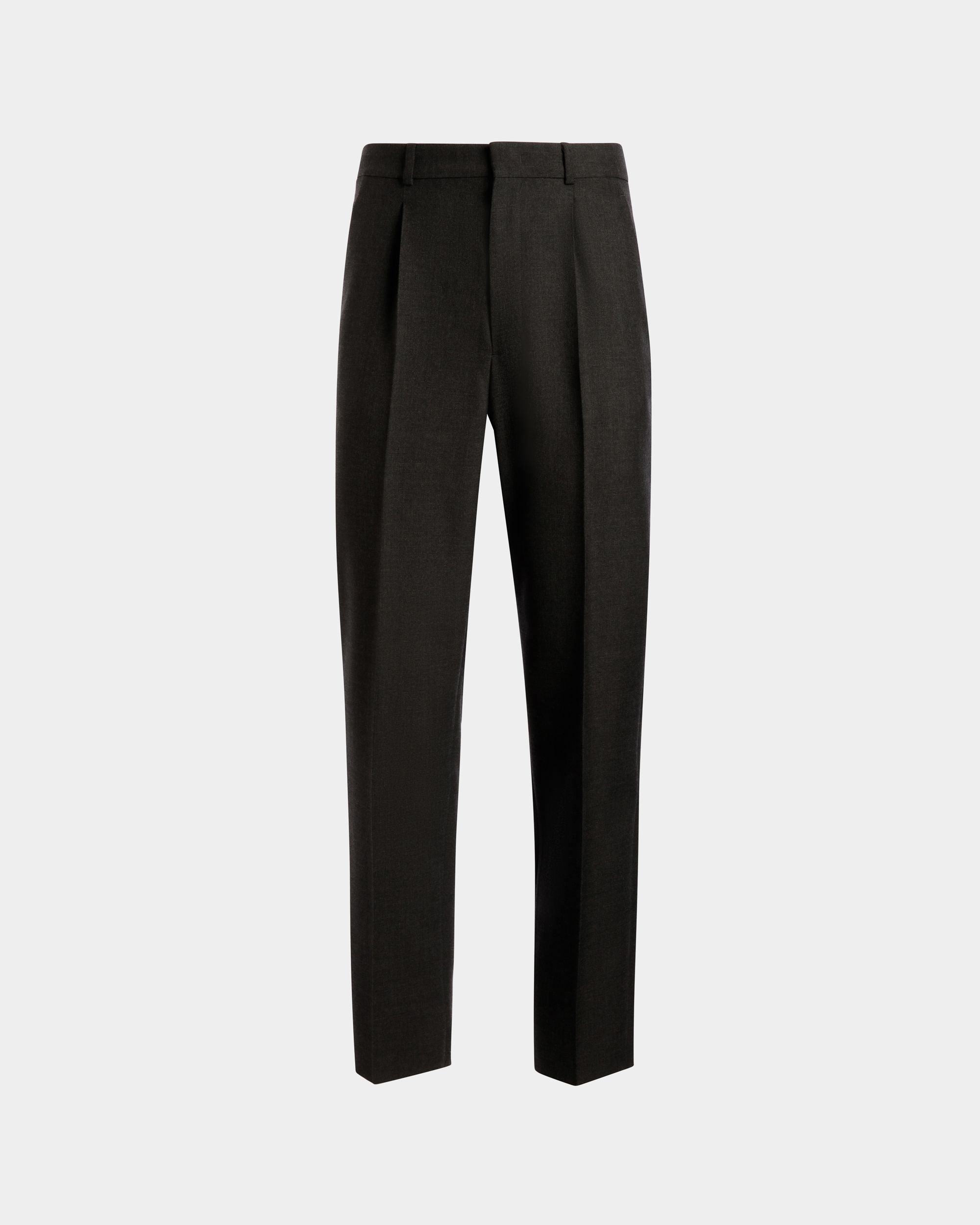 Bundfaltenhose Aus Grau Melierter Wollmischung - Herren - Bally - 01