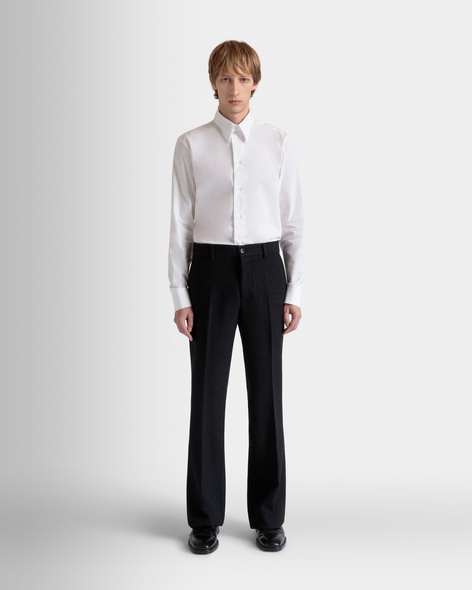 Bundfaltenhose Aus Wolle In Dunkelgrau - Herren - Bally - 02