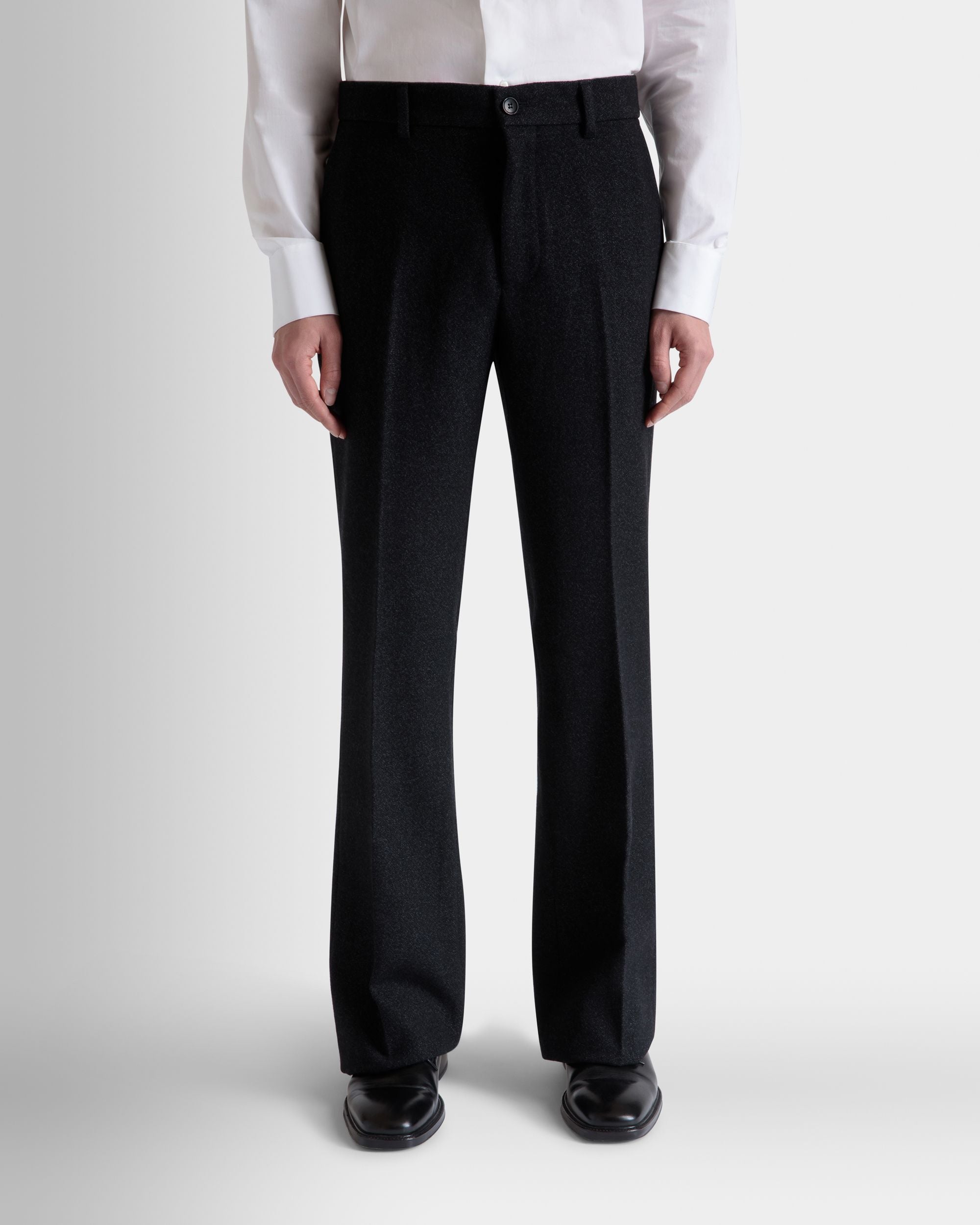 Bundfaltenhose Aus Wolle In Dunkelgrau - Herren - Bally - 03