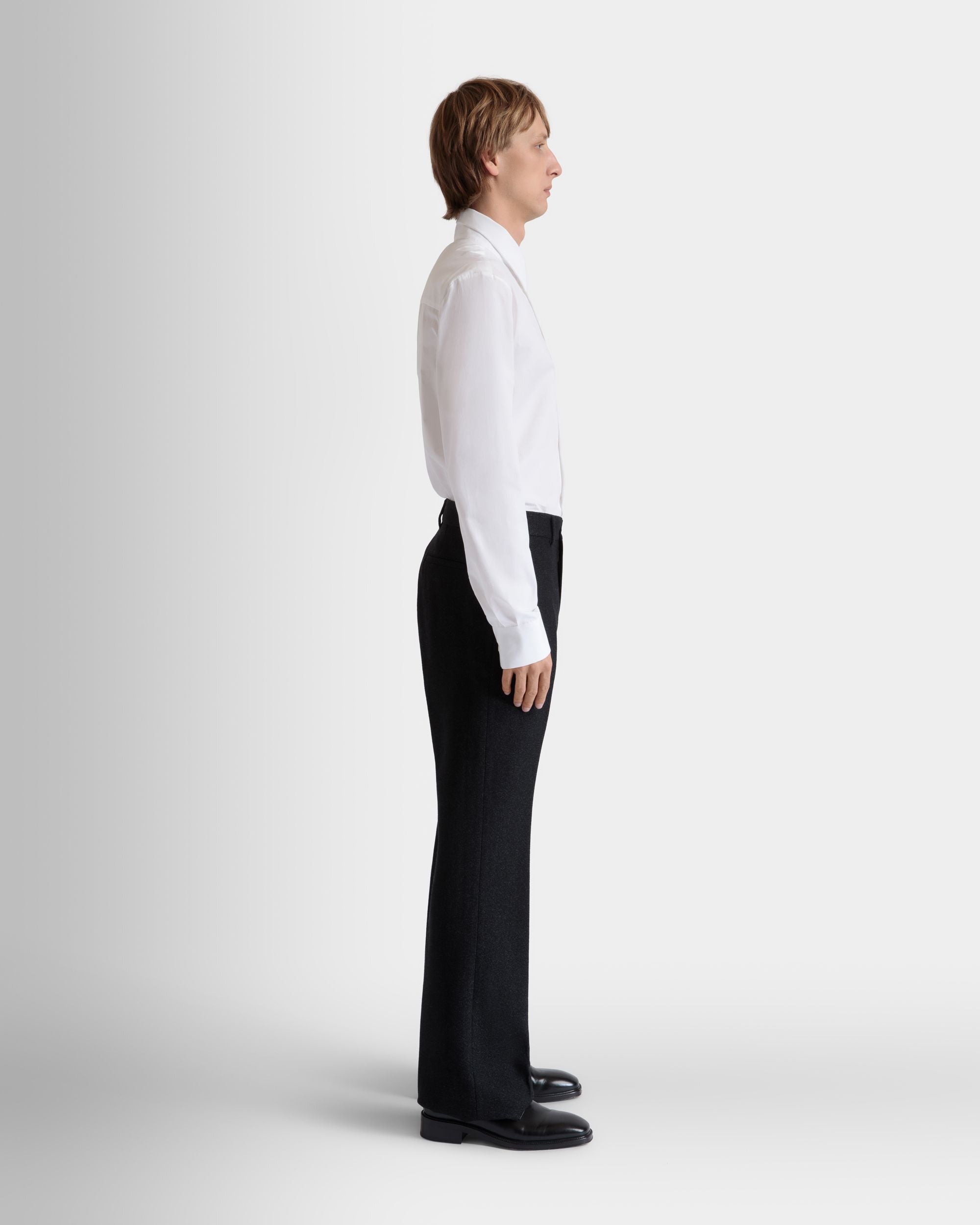 Bundfaltenhose Aus Wolle In Dunkelgrau - Herren - Bally - 05