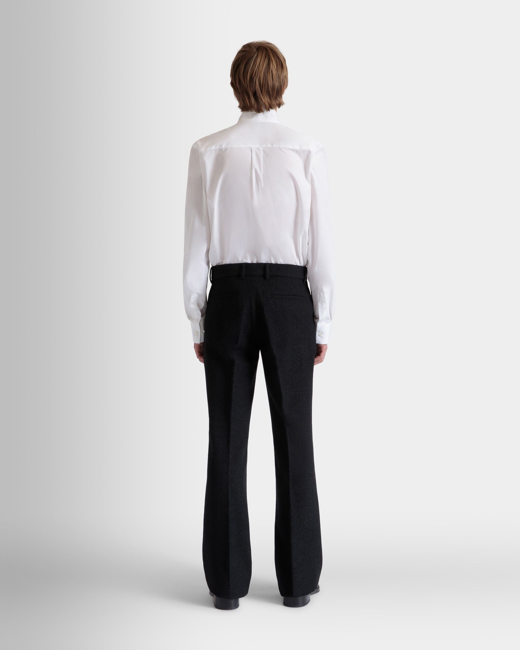 Bundfaltenhose Aus Wolle In Dunkelgrau - Herren - Bally - 06