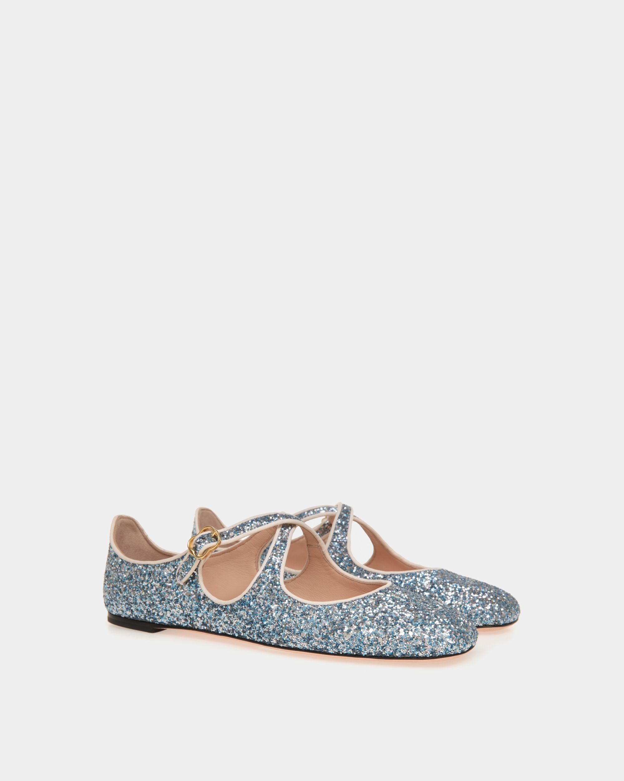 Ballyrina Ballerina Aus Glitzerstoff In Hellblau - Damen - Bally - 02