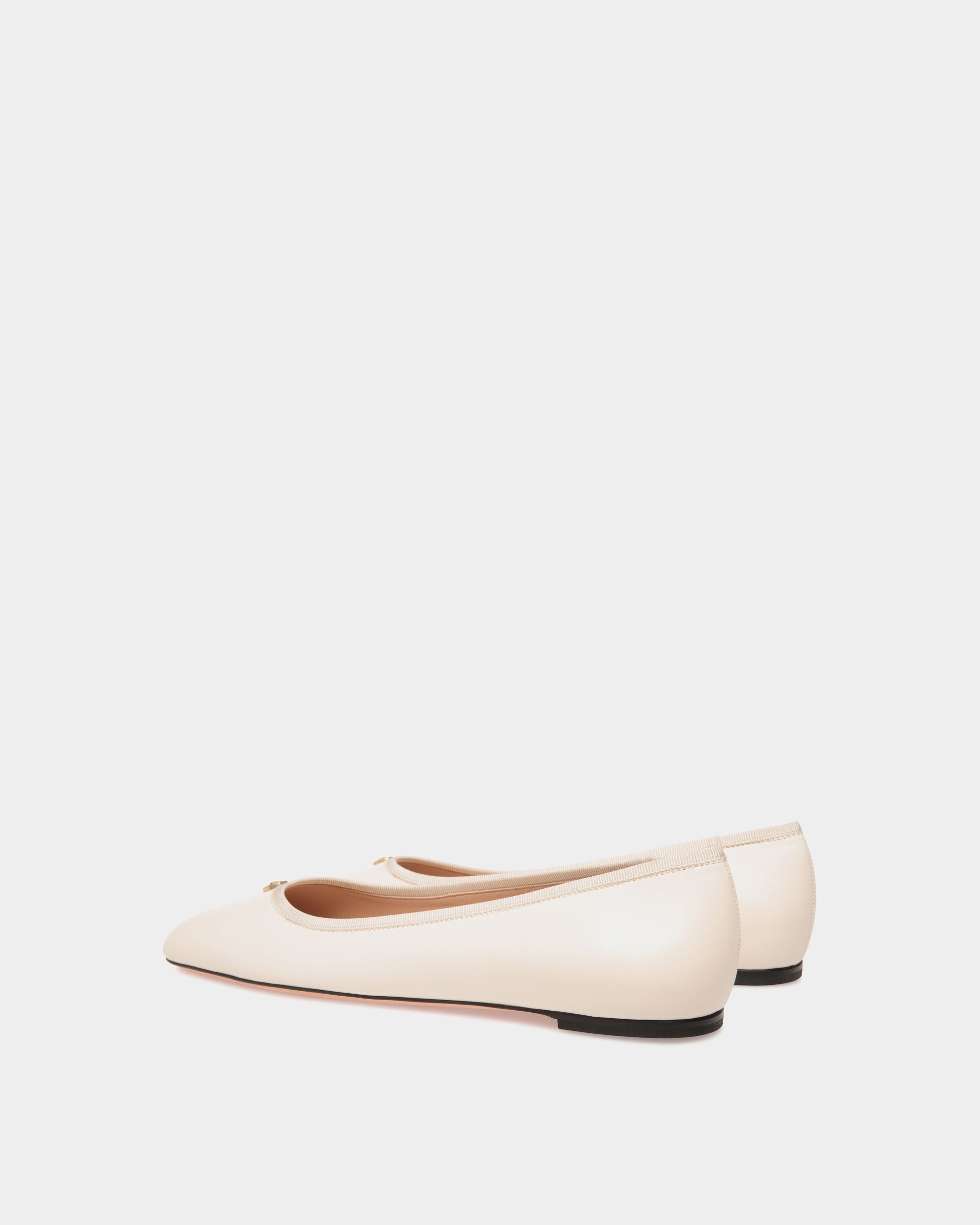 Ballyrina Flat In White Leather - Damen - Bally - 03