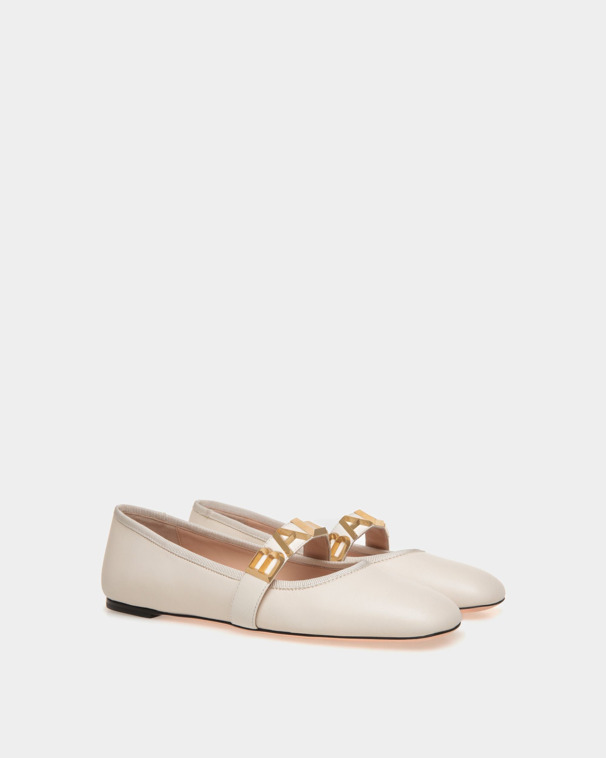 Ballyrina Ballerina Aus Weißem Leder - Damen - Bally - 02