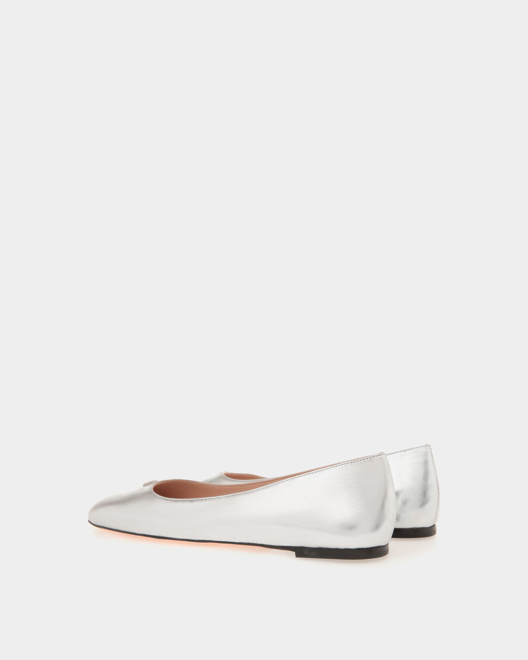 Ballyrina Ballerina Aus Metallic-Leder In Silber - Damen - Bally - 03