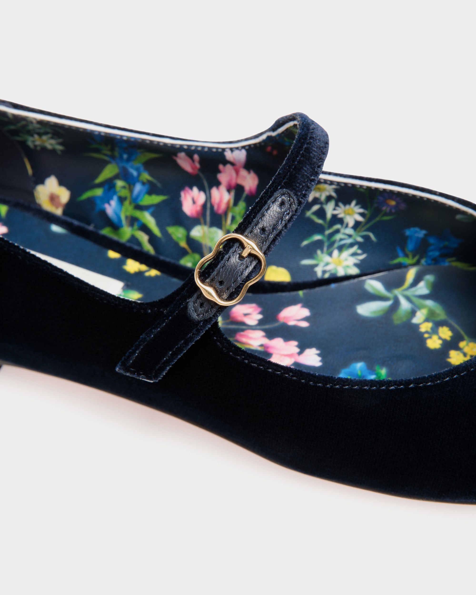 Ballyrina Ballerina Aus Samt In Navy Blue - Damen - Bally - 06