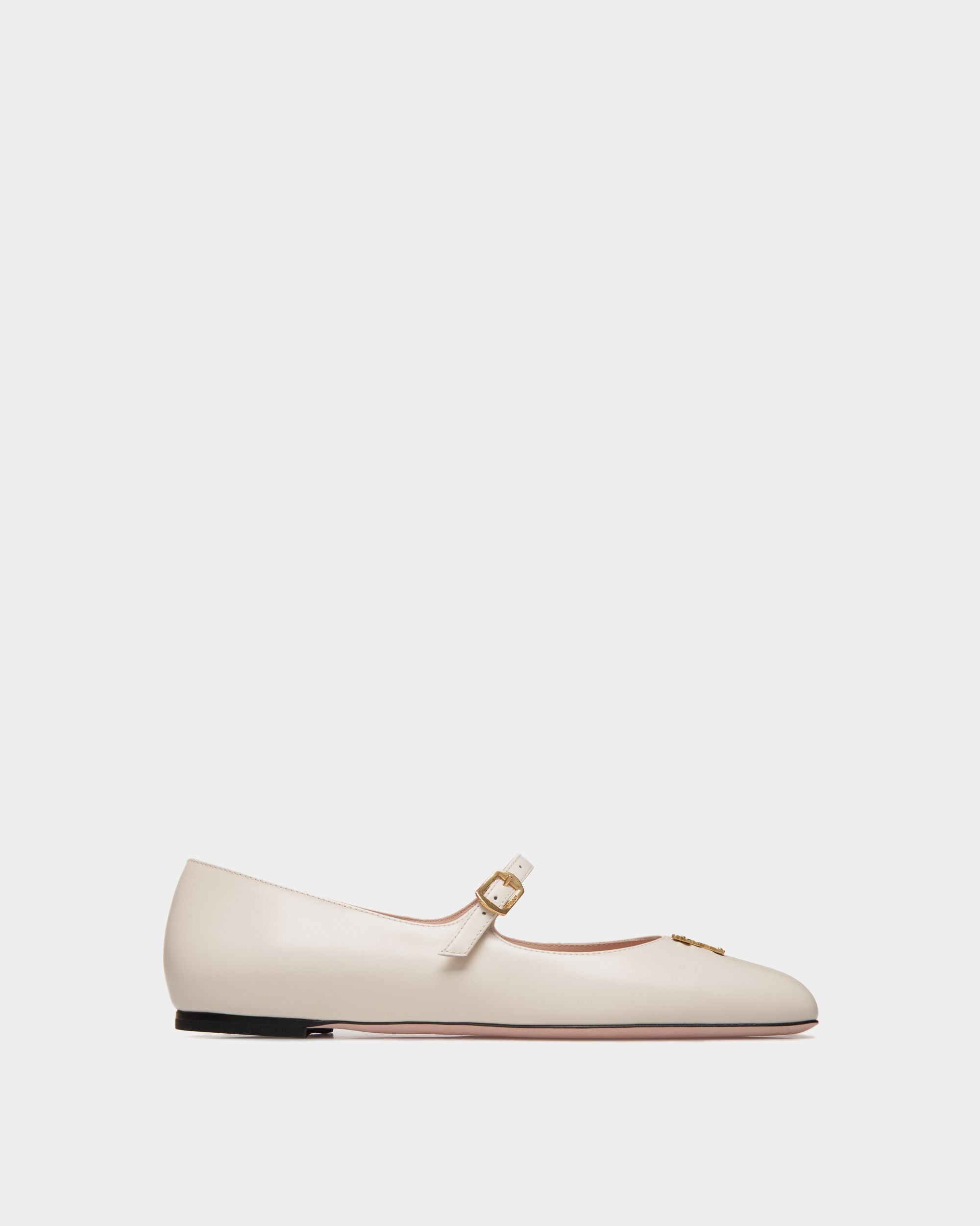 Flache Mary-Janes Ballyrina Aus Weißem Leder - Damen - Bally - 01