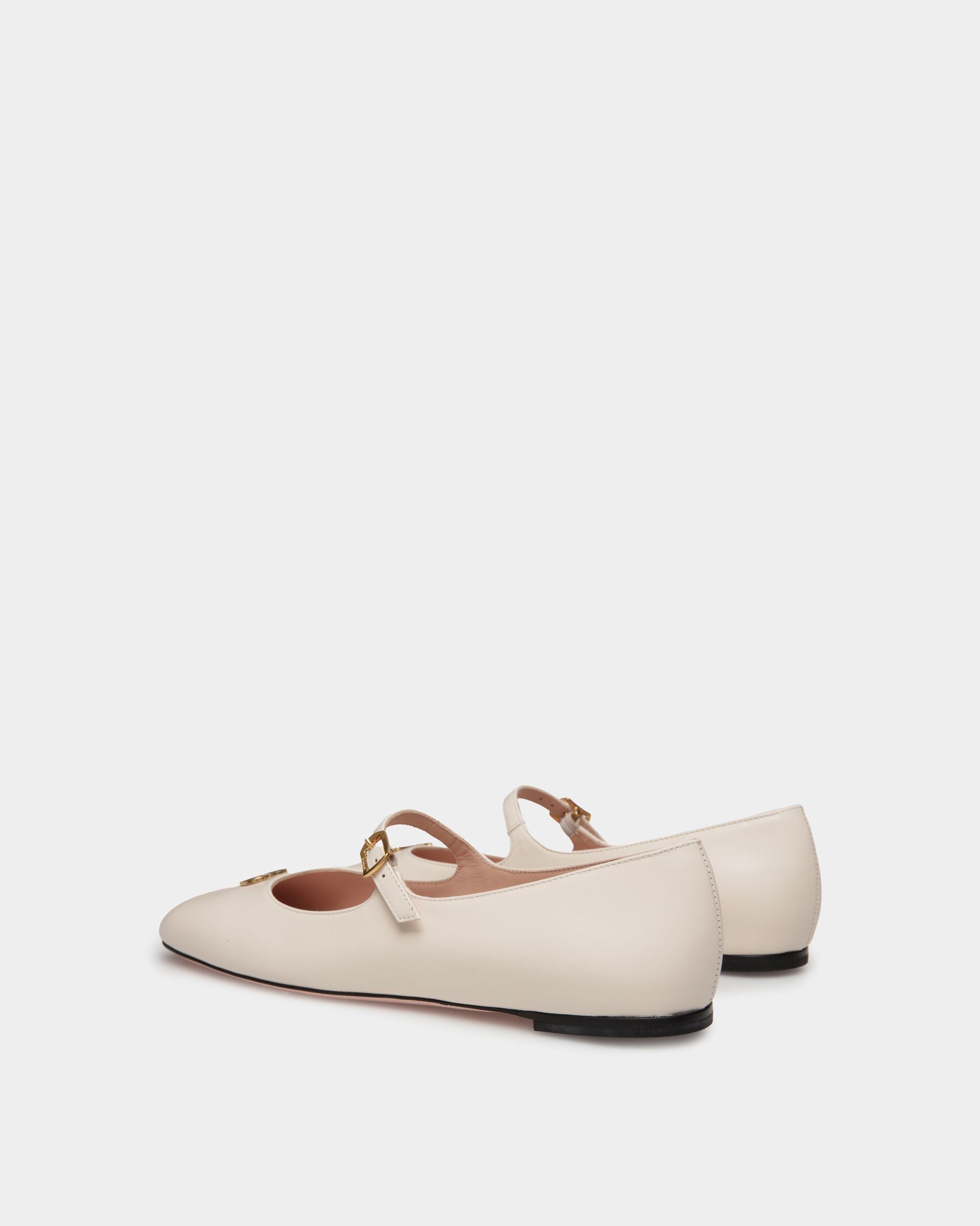Flache Mary-Janes Ballyrina Aus Weißem Leder - Damen - Bally - 04