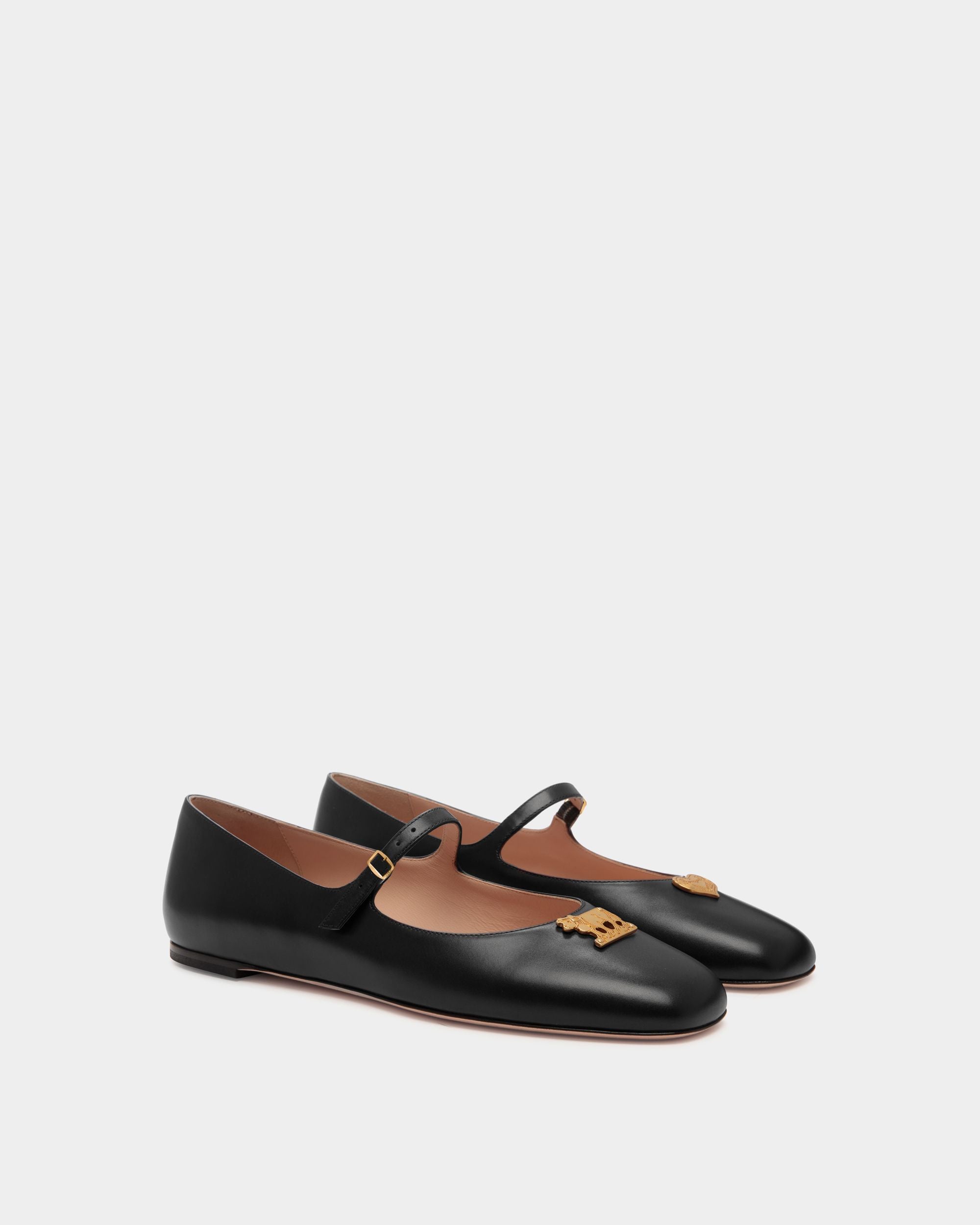 Flache Mary-Janes Ballyrina Aus Schwarzem Leder - Damen - Bally - 03