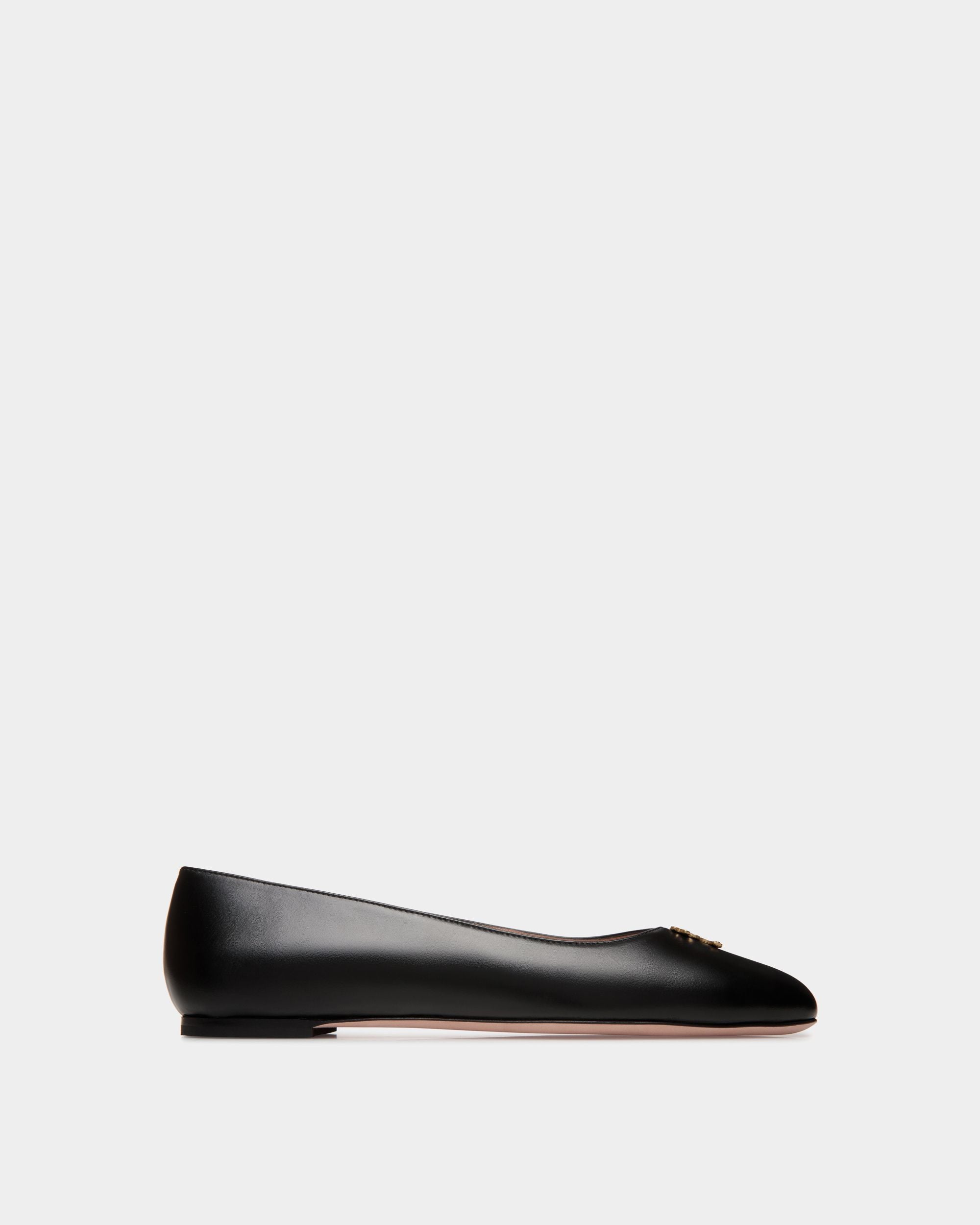 Ballyrina Flat In Black Leather - Damen - Bally - 01