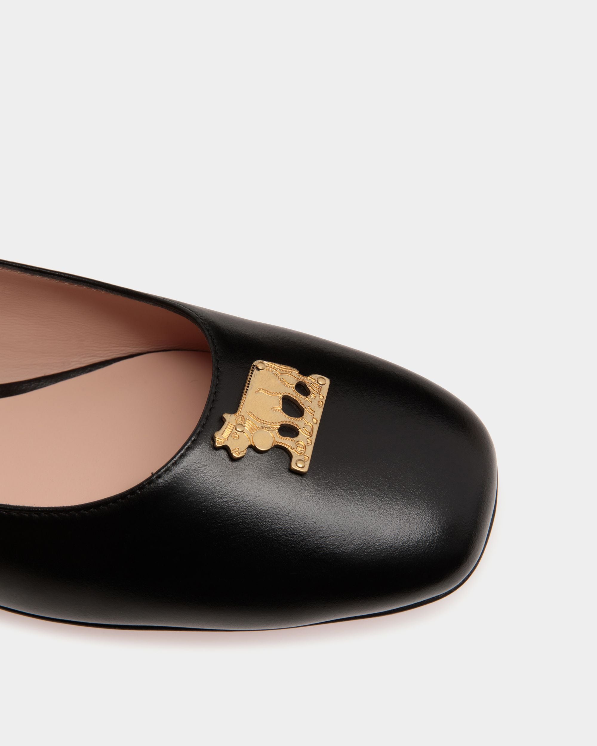 Ballyrina Flat In Black Leather - Damen - Bally - 05