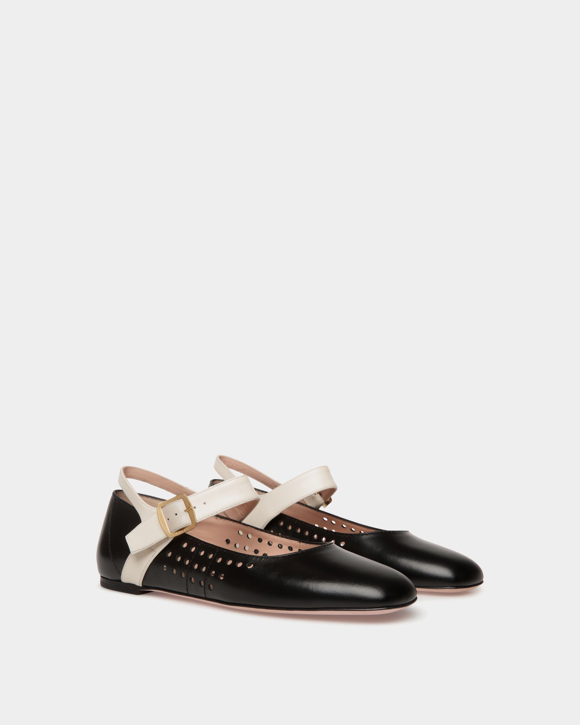 Ballyrina Ballerina Aus Leder In Schwarz Und Weiß - Damen - Bally - 03