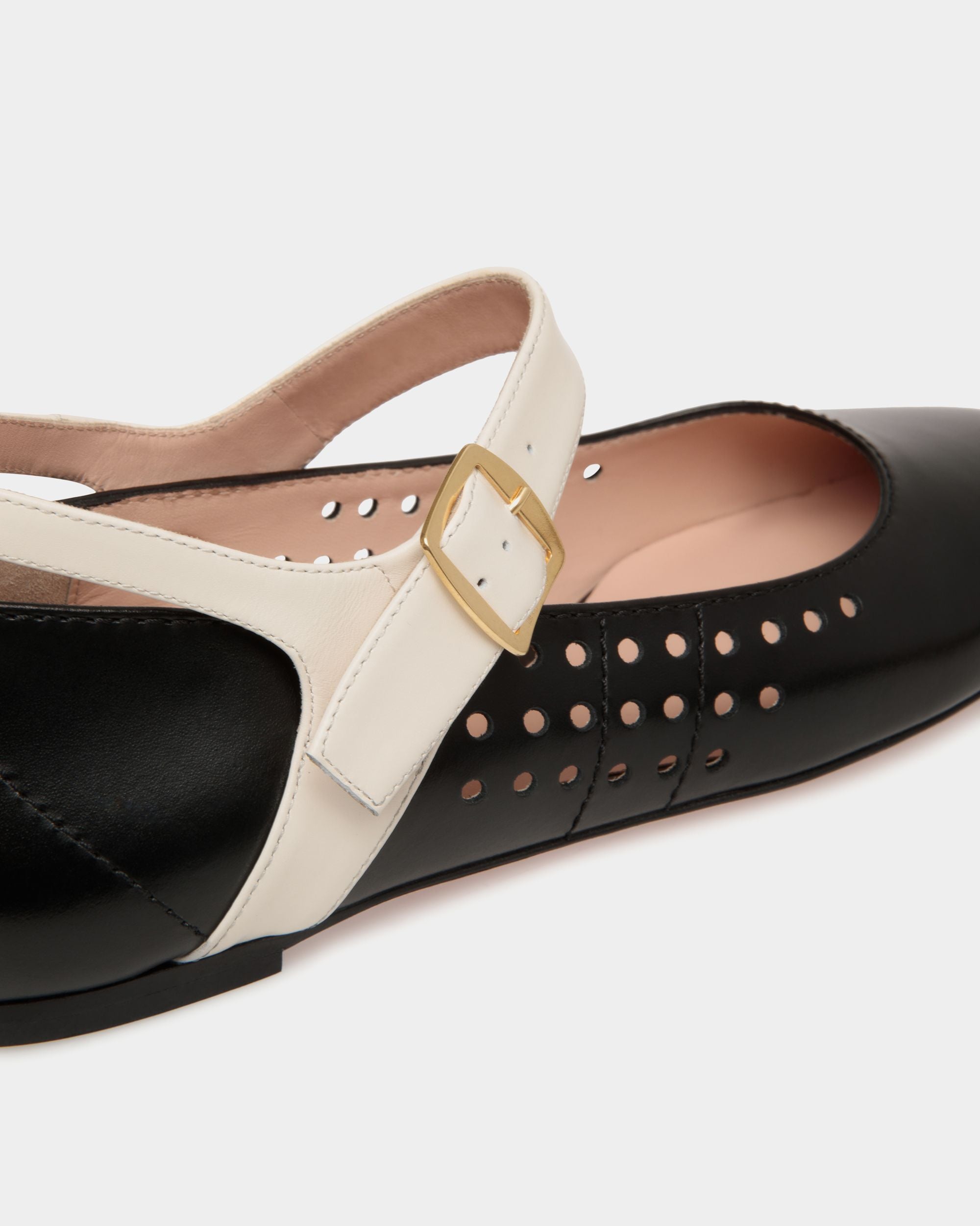 Ballyrina Ballerina Aus Leder In Schwarz Und Weiß - Damen - Bally - 06