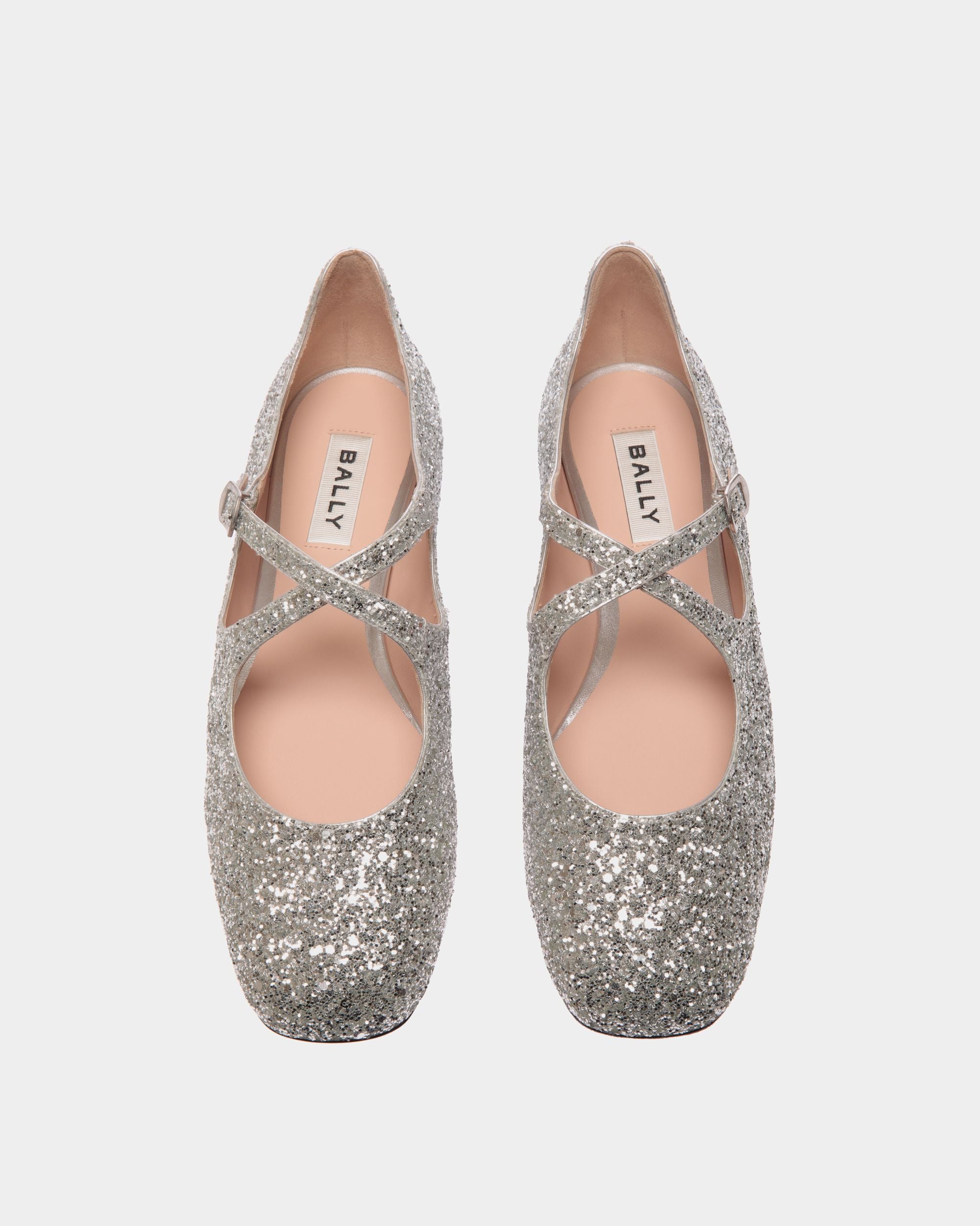 Ballyrina Ballerina Aus Glitzerstoff In Silber - Damen - Bally - 05