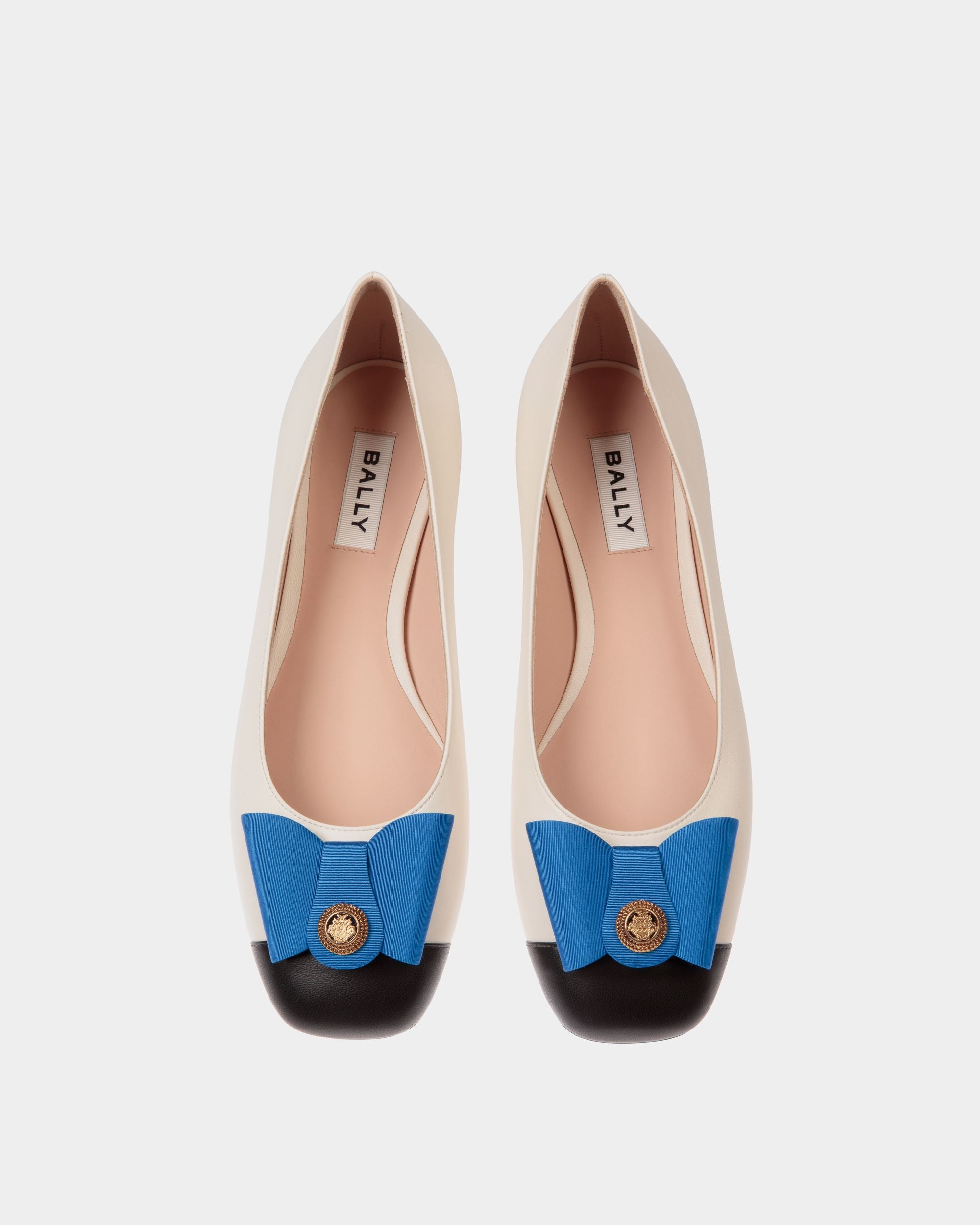 B-Bow Ballerina Aus Leder In Schwarz Und Weiß - Damen - Bally - 03