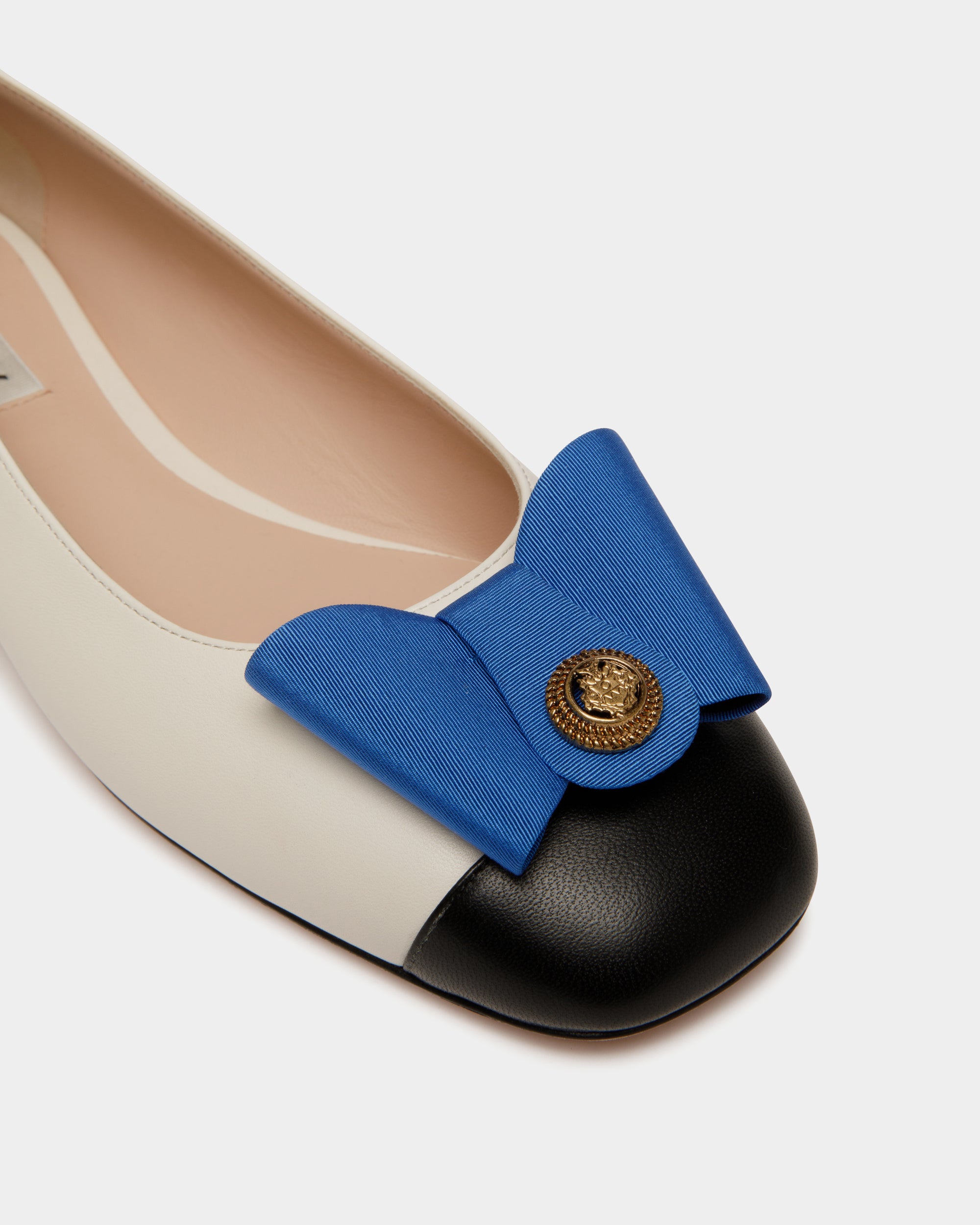 B-Bow Ballerina Aus Leder In Schwarz Und Weiß - Damen - Bally - 06