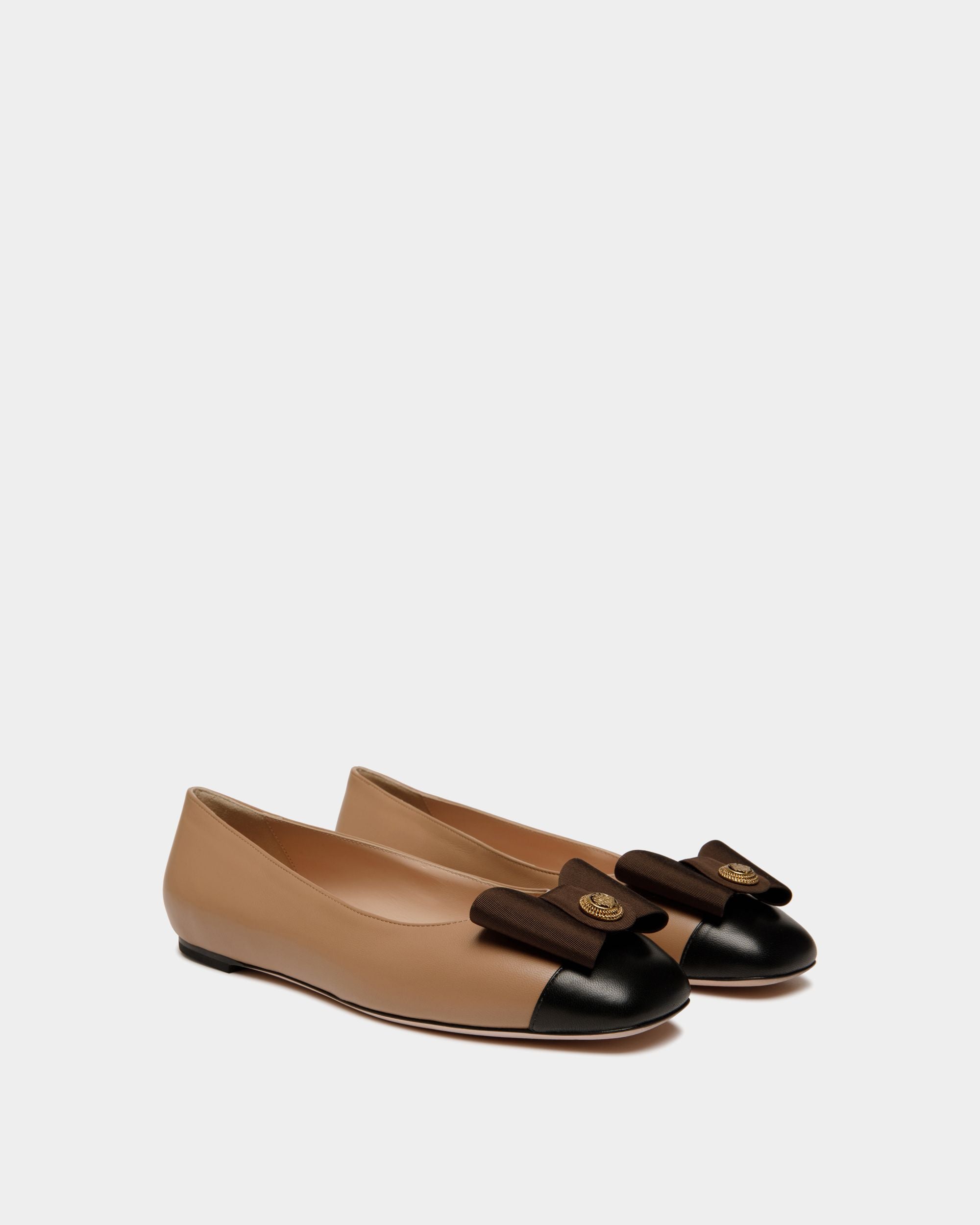 Ballerinas B-Bow Aus Leder In Praline Beige - Damen - Bally - 03