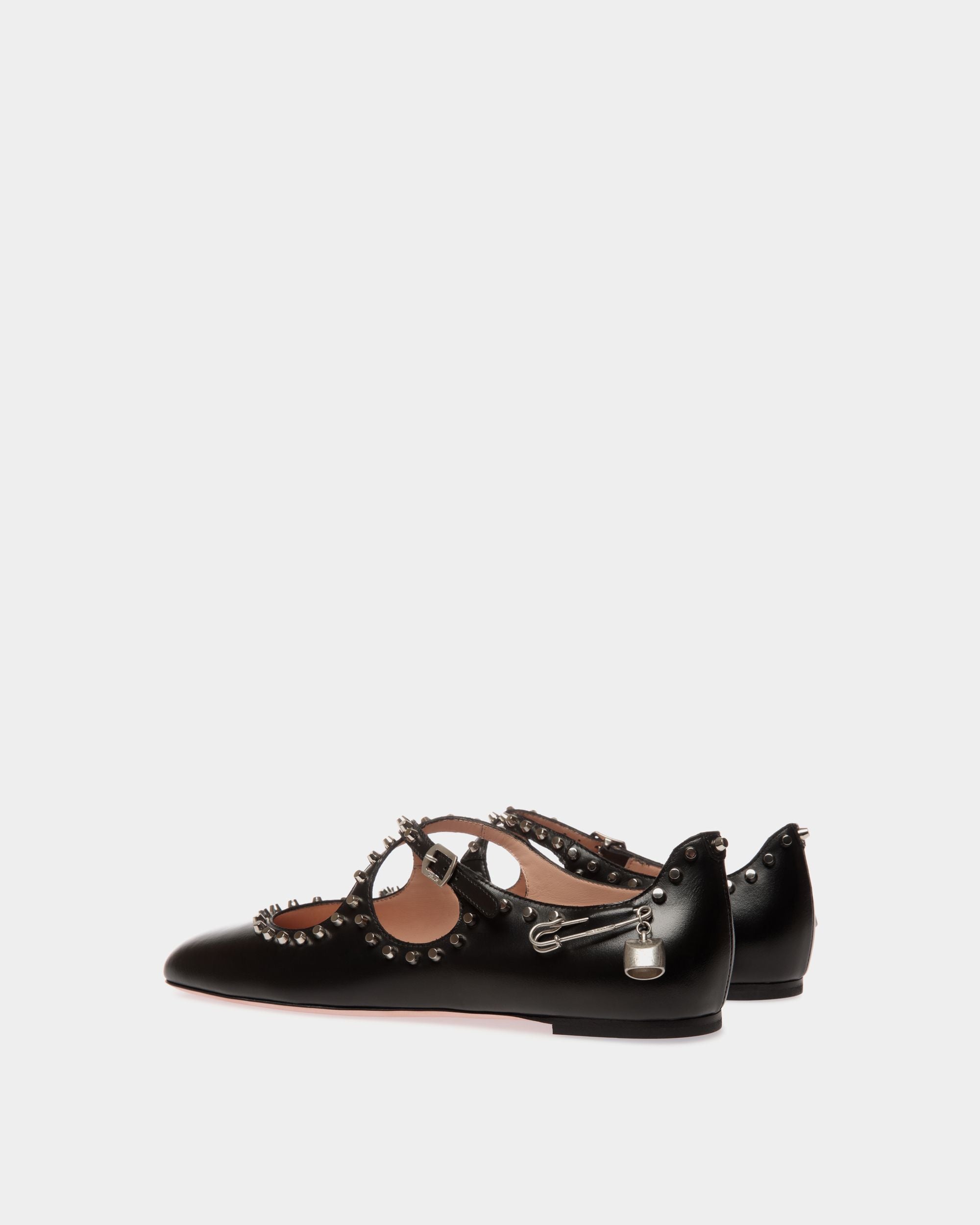 Ballyrina Ballerina Aus Schwarzem Leder Mit Nieten - Damen - Bally - 04