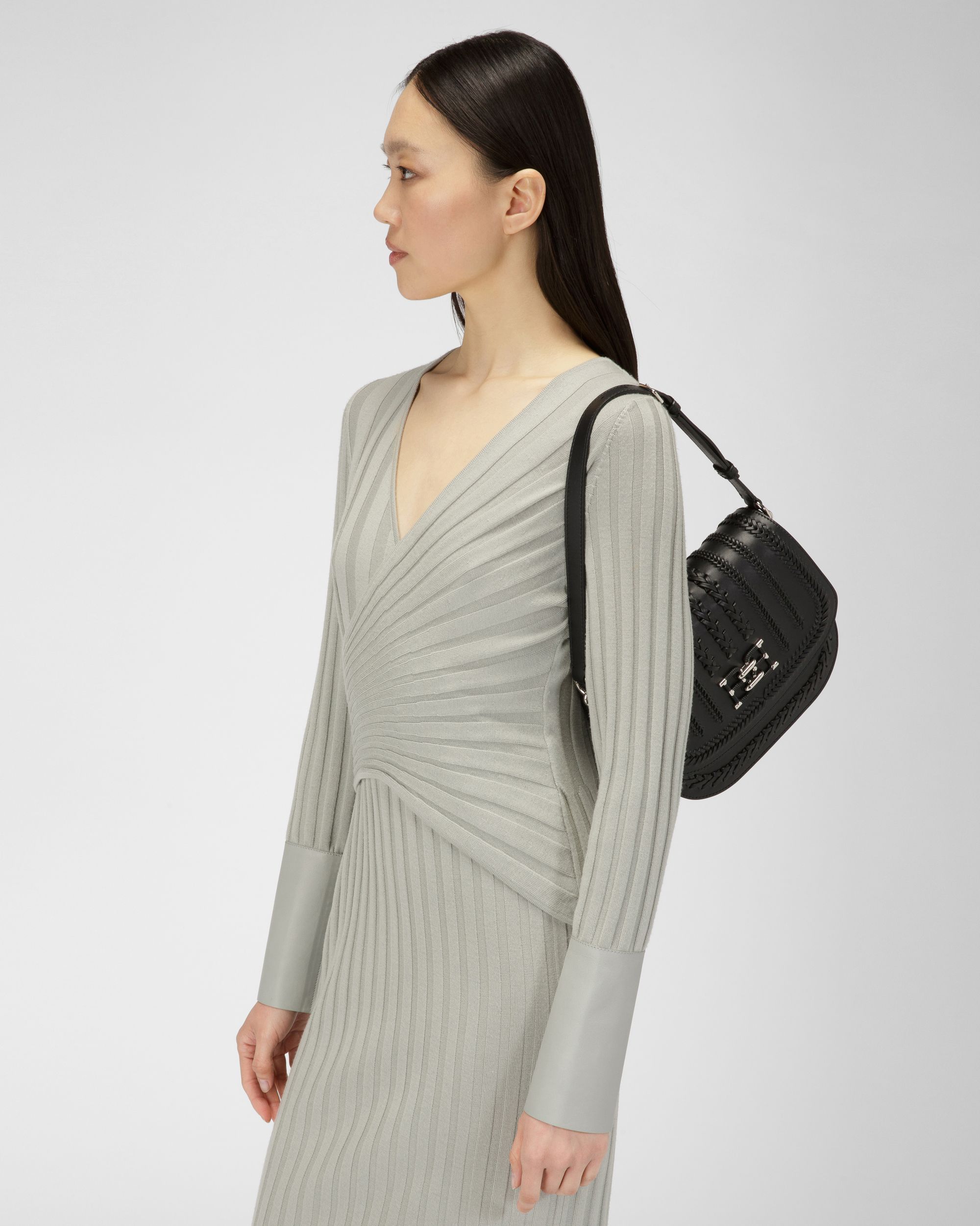 Beckie Umhängetasche Aus Schwarzem Leder - Damen - Bally - 02