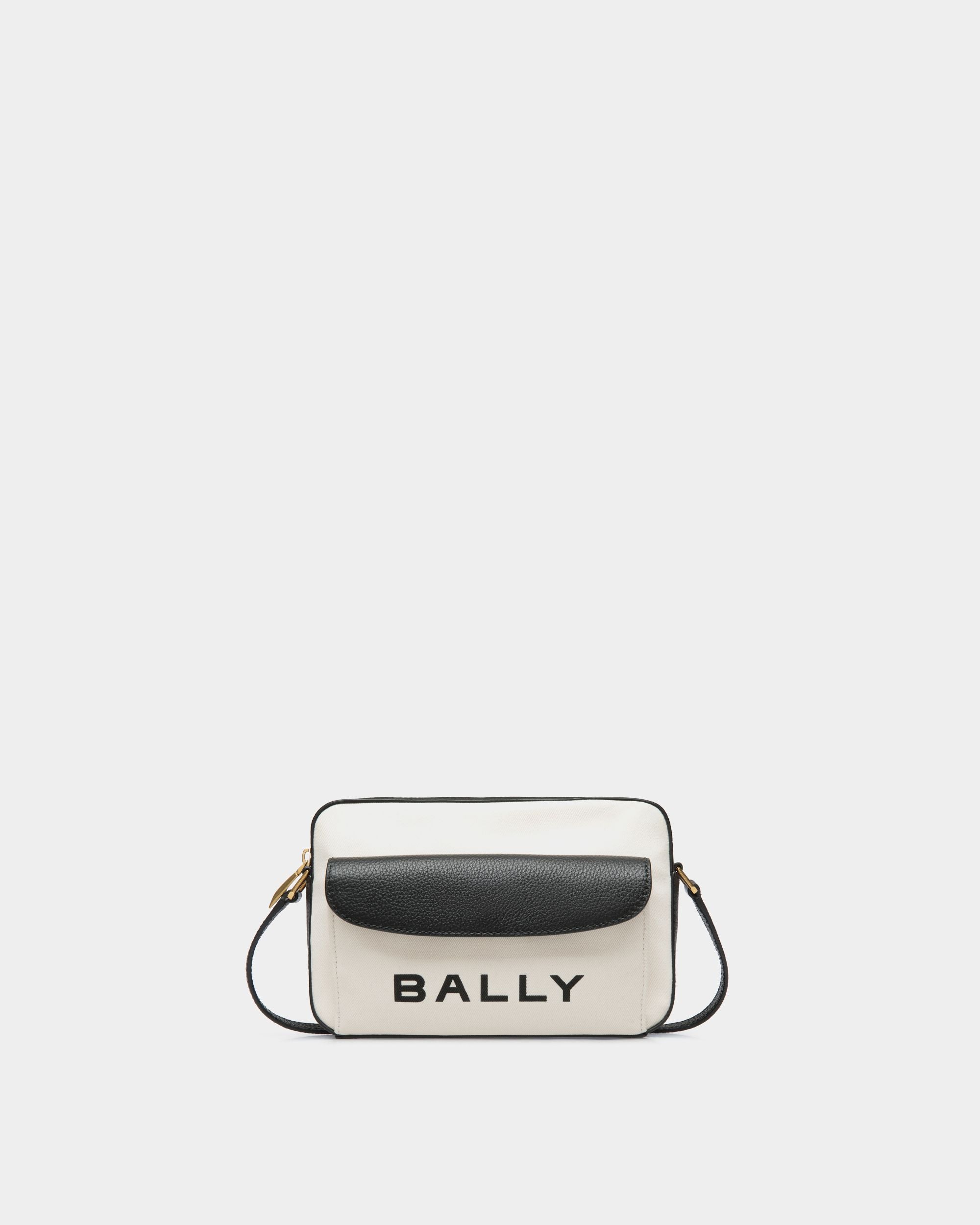 Bar Umhängetasche Aus Weißem Stoff Und Schwarzem Leder - Damen - Bally - 01