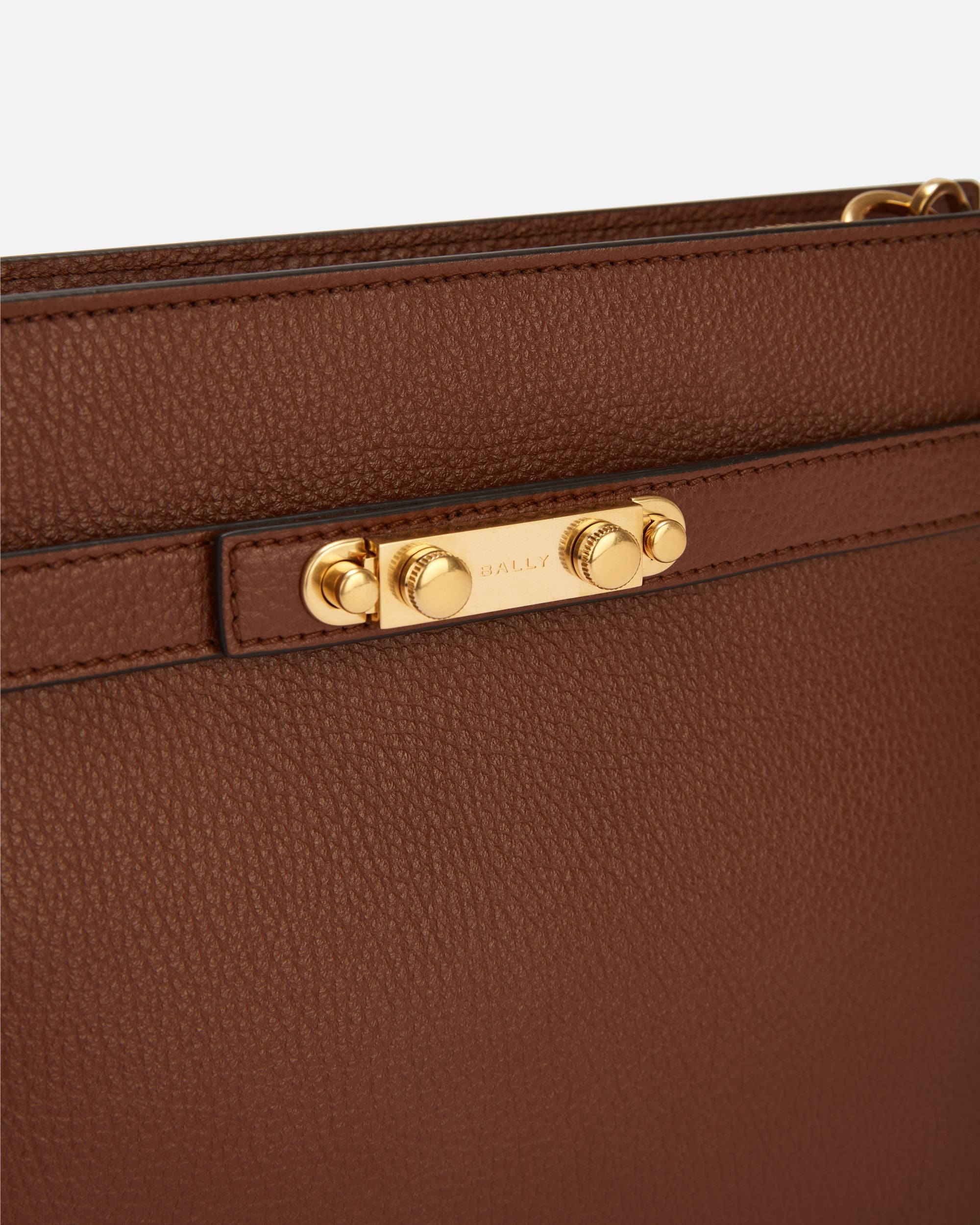 Carriage Schultertasche Aus Genarbtem Leder In Braun - Damen - Bally - 05