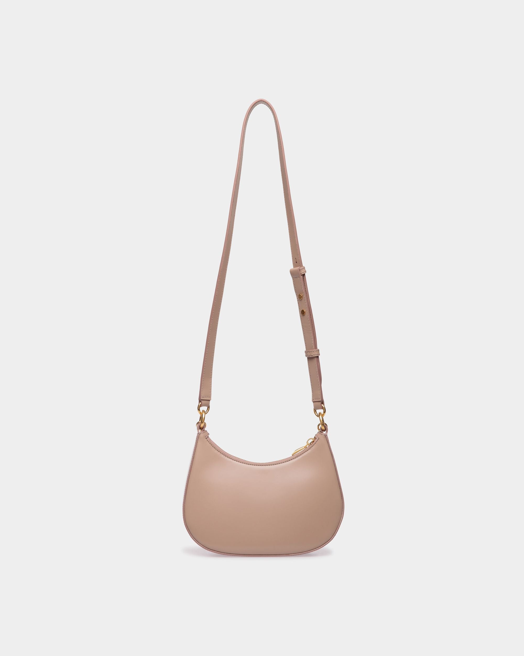 Emblem Mini-Umhängetasche Aus Gebürstetem Leder In Light Beige - Damen - Bally - 02