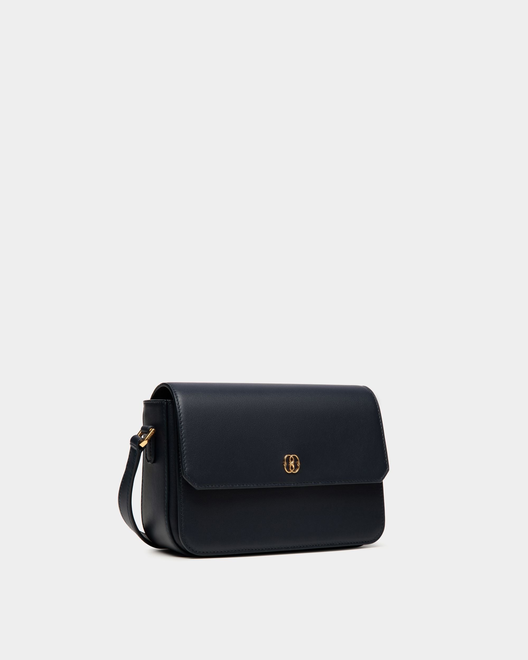 Kleine Emblem Umhängetasche Aus Leder In Navy Blue - Damen - Bally - 03