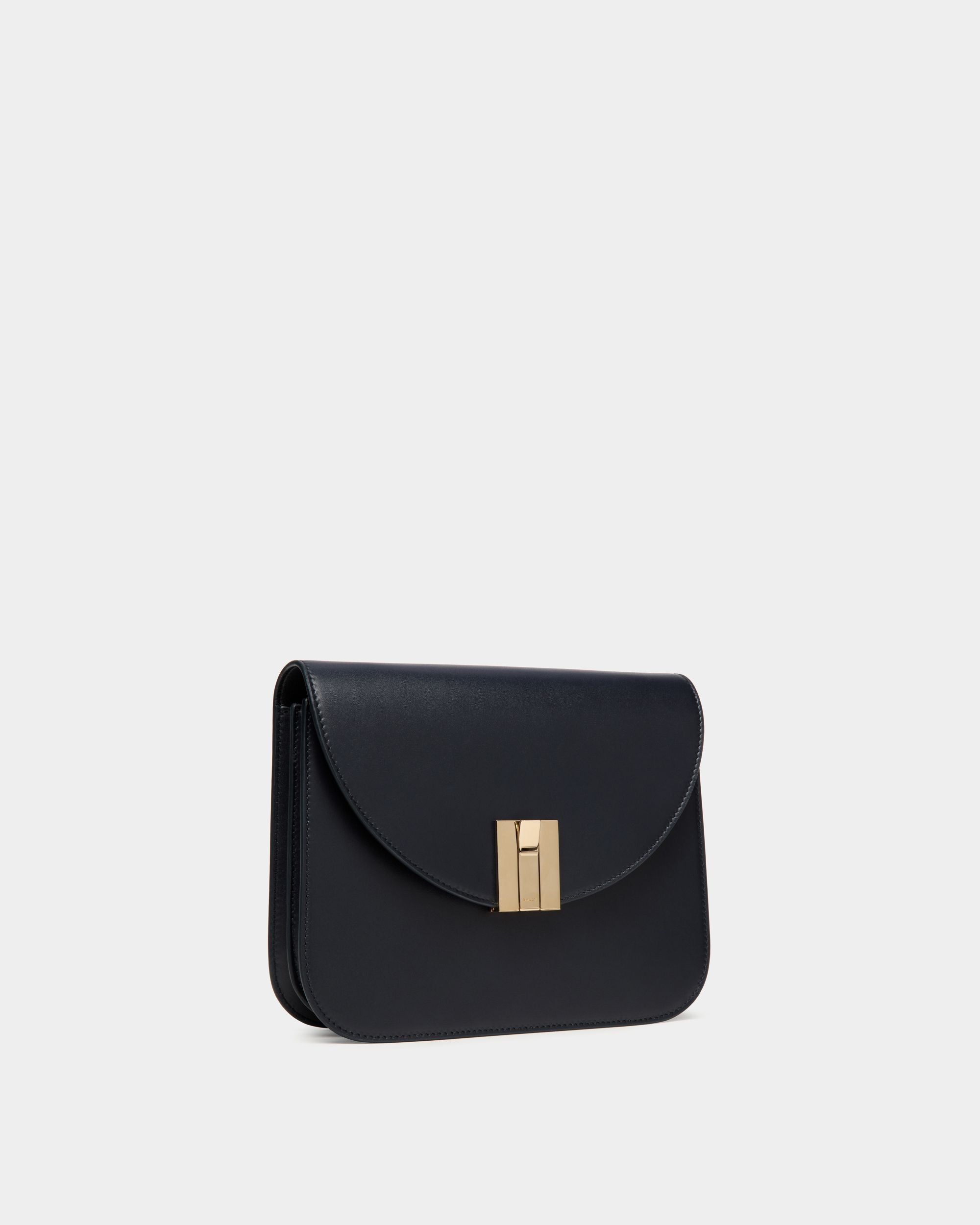 Ollam Umhängetasche Aus Leder In Navy Blue - Damen - Bally - 03