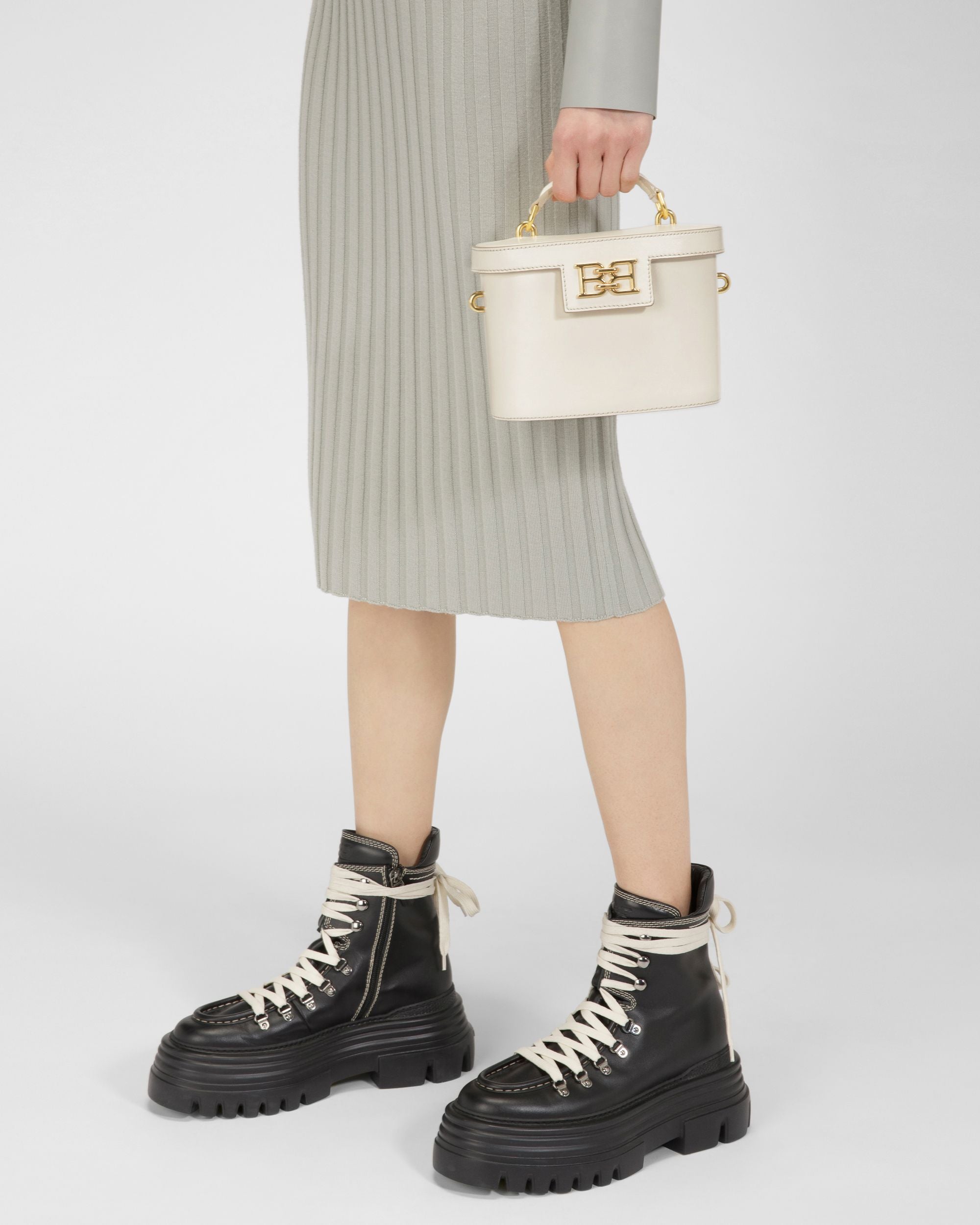Bengi Umhängetasche Aus Elfenbeinfarbenem Leder - Damen - Bally - 02