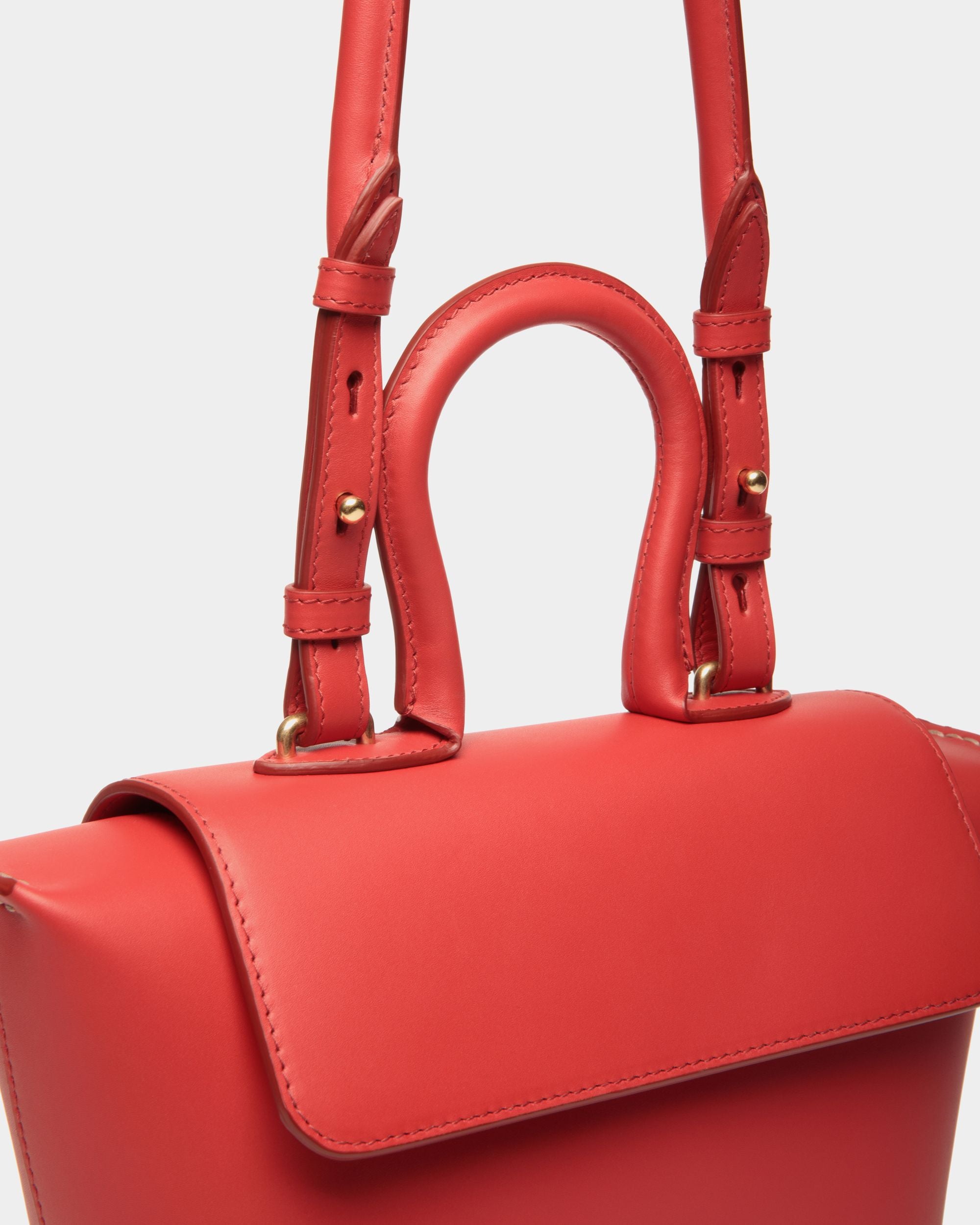Belle Henkeltasche Aus Leder In Candy Red - Damen - Bally - 05