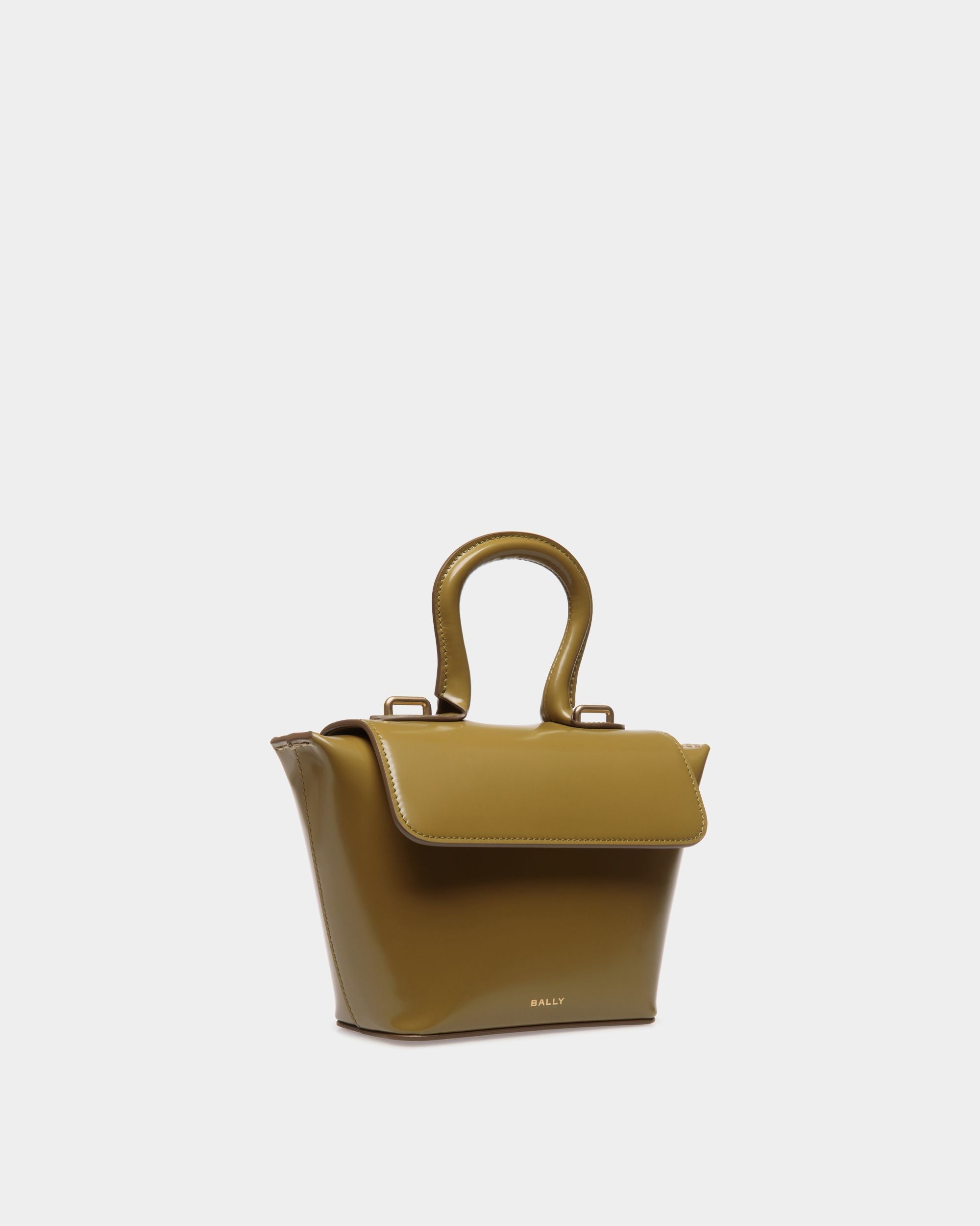 Belle Minitasche Aus Gebürstetem Leder In Olive Green - Damen - Bally - 04
