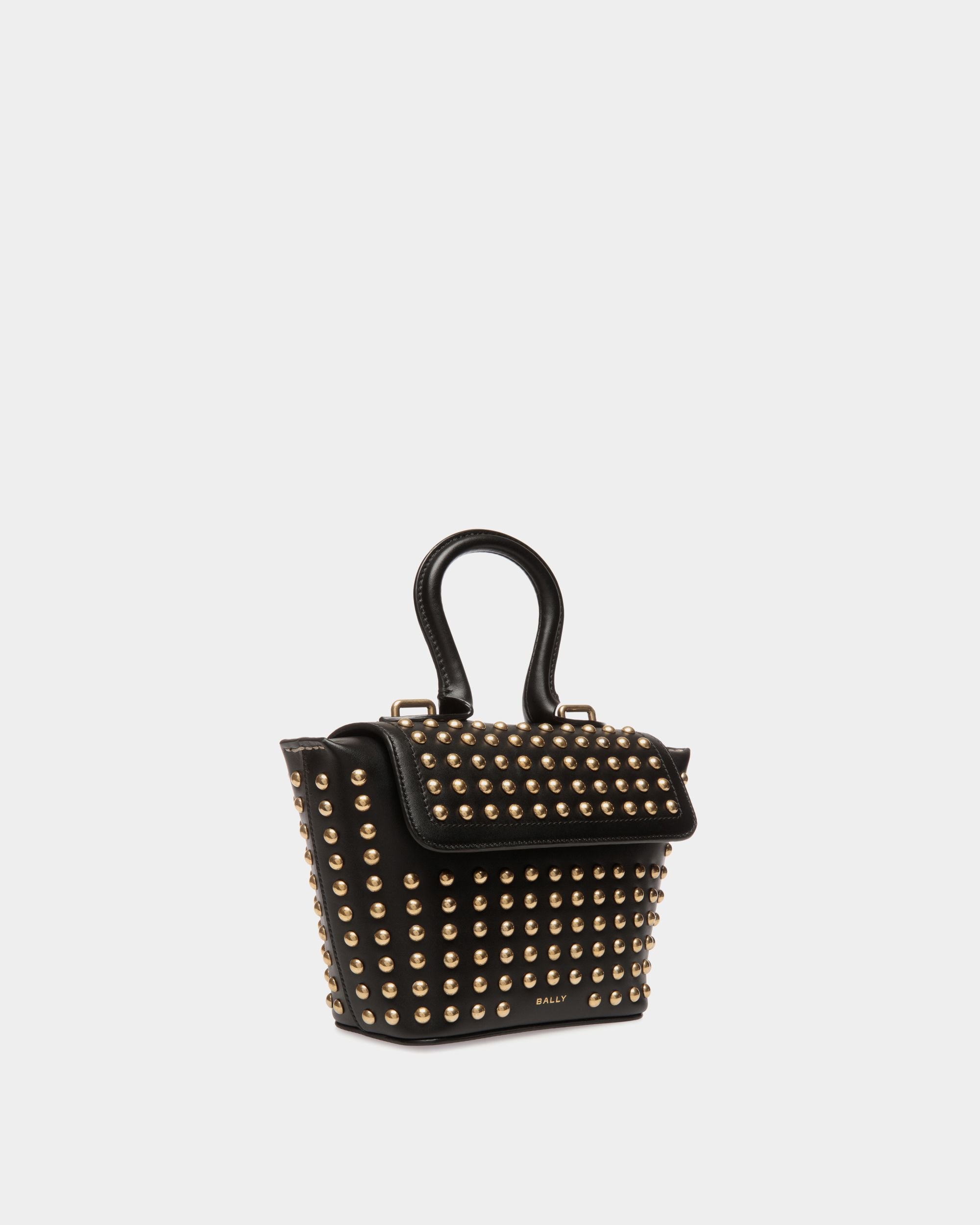 Belle Minitasche Aus Schwarzem Leder Mit Nieten - Damen - Bally - 04