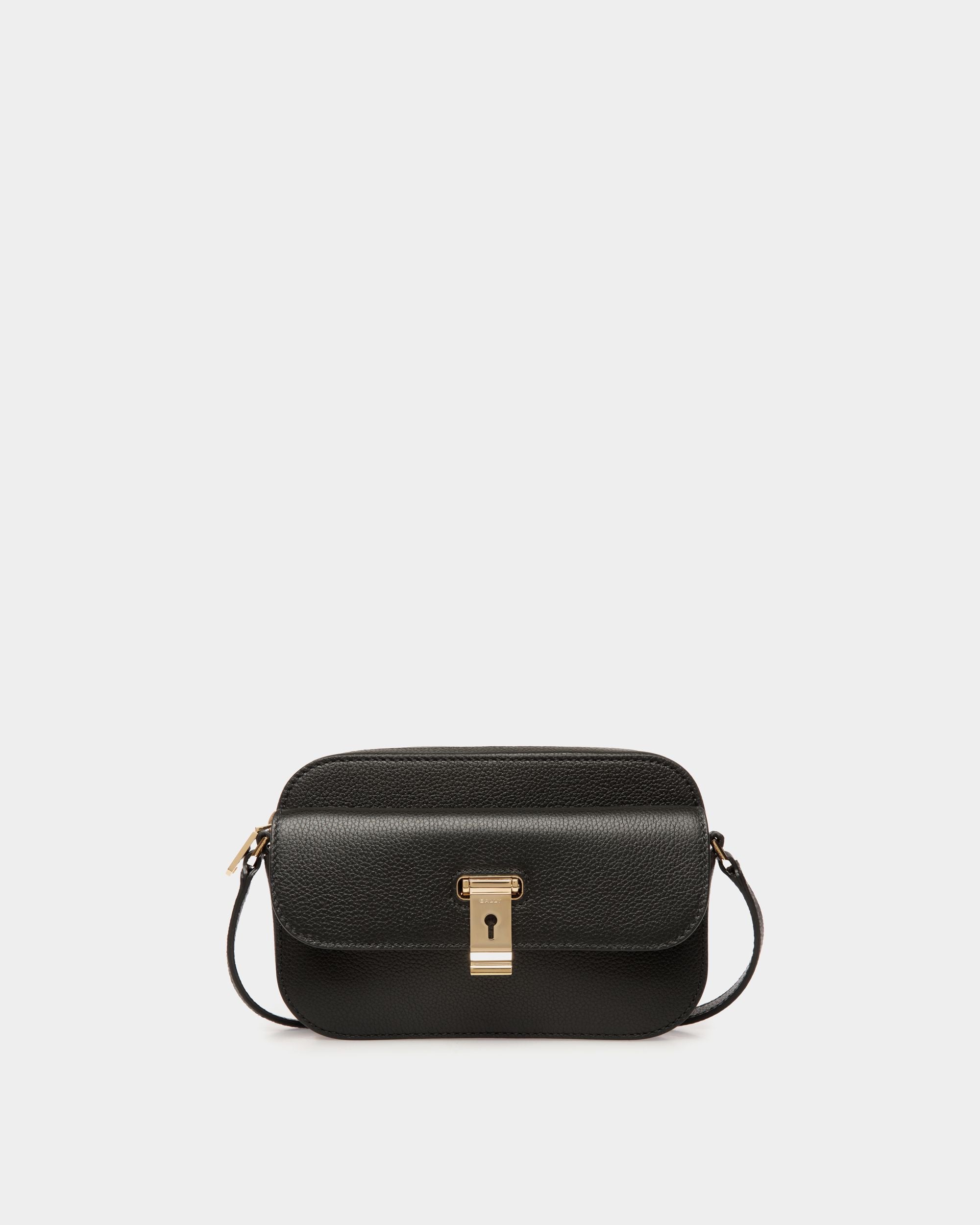 Kleine Lock Me Umhängetasche Für Damen Aus Genarbtem Leder In Schwarz - Damen - Bally - 01