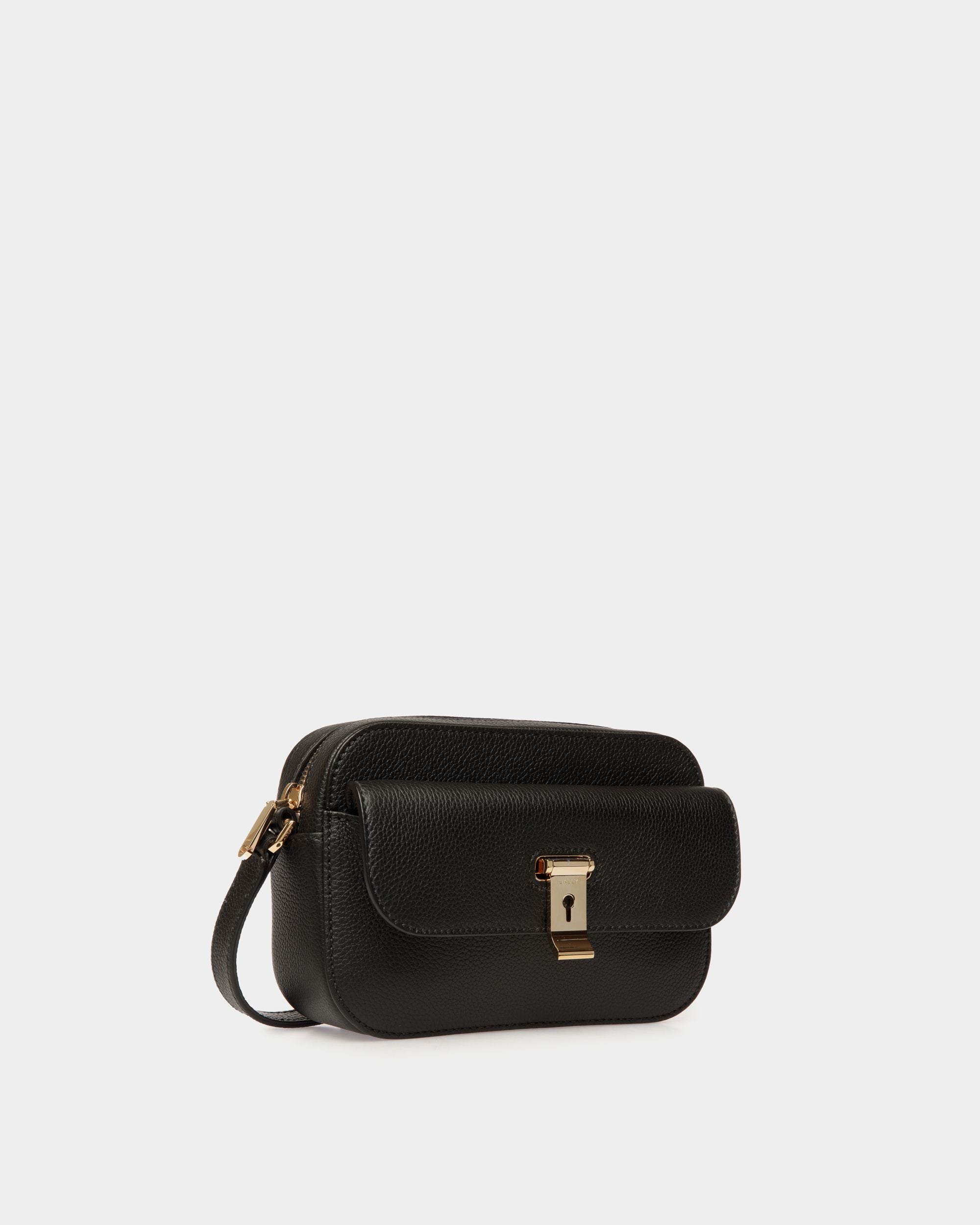 Kleine Lock Me Umhängetasche Für Damen Aus Genarbtem Leder In Schwarz - Damen - Bally - 04