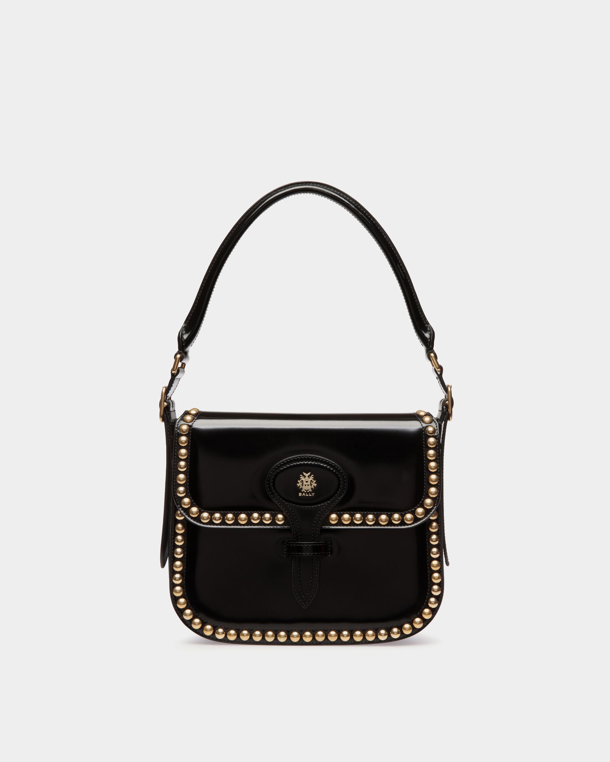 Beckett Umhängetasche Aus Schwarzem Leder Mit Nieten - Damen - Bally - 01