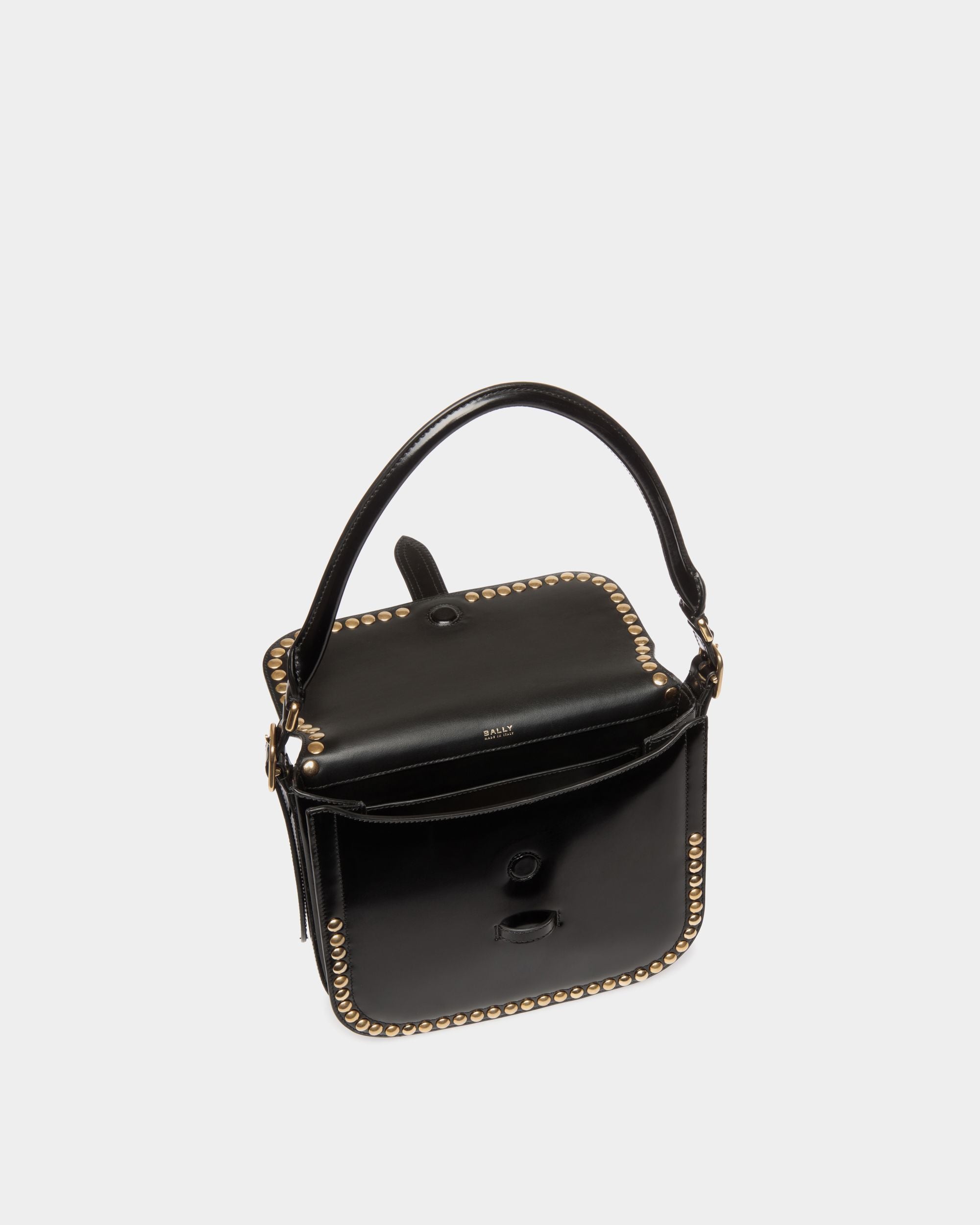Beckett Umhängetasche Aus Schwarzem Leder Mit Nieten - Damen - Bally - 05