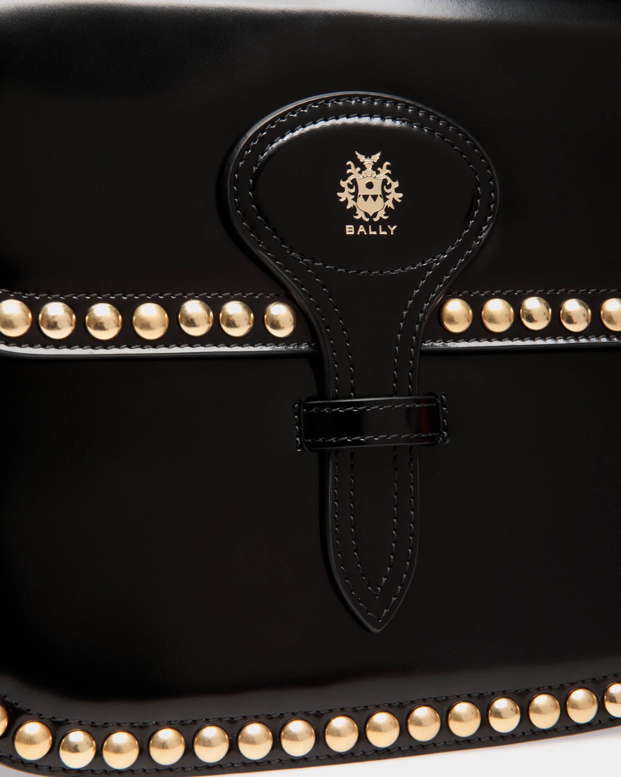 Beckett Umhängetasche Aus Schwarzem Leder Mit Nieten - Damen - Bally - 06
