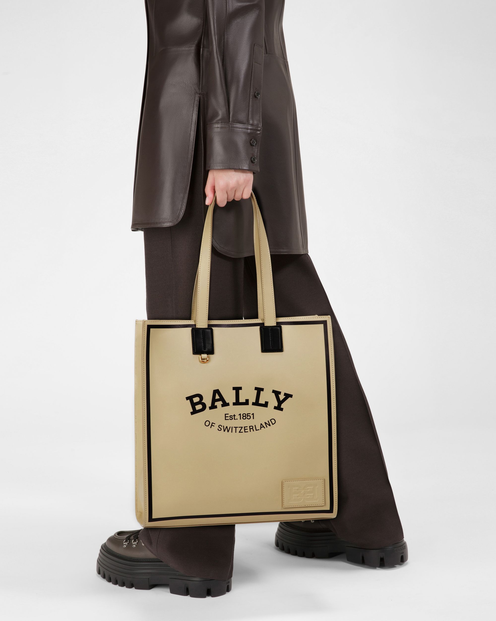Crystalia Shopper Aus Hellbeigem Leder - Damen - Bally - 02