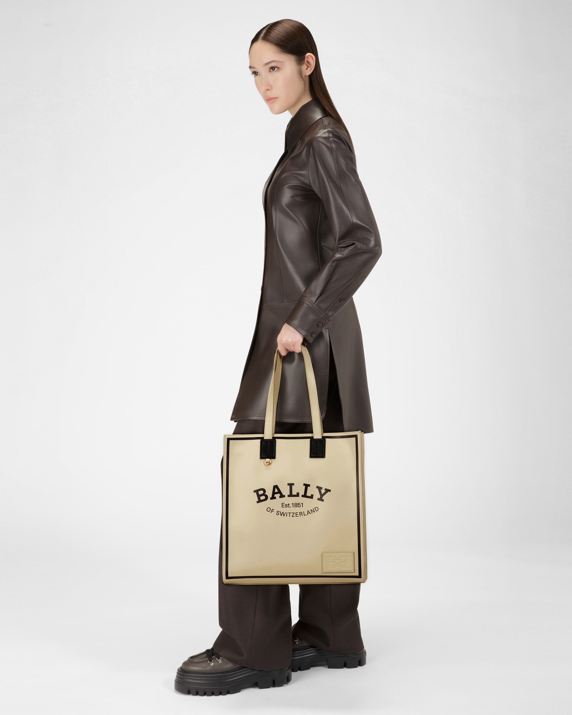 Crystalia Shopper Aus Hellbeigem Leder - Damen - Bally - 07