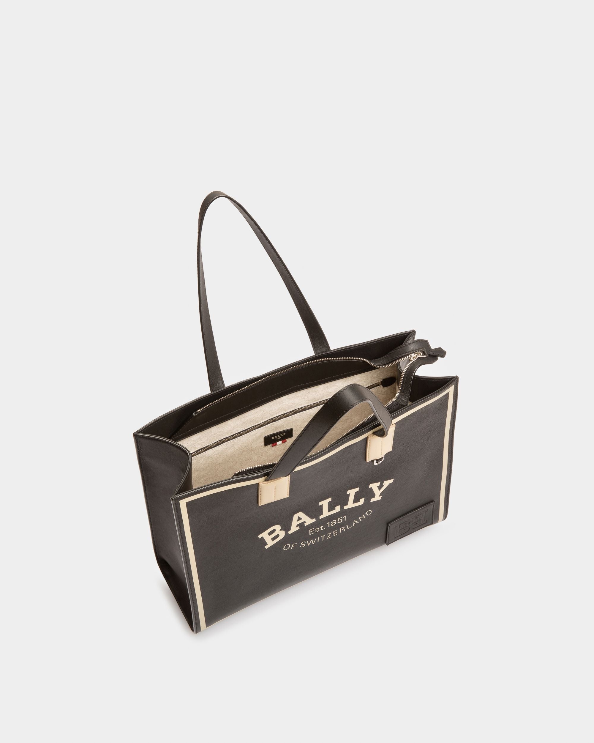 Crystalia Shopper Aus Schwarzem Leder - Damen - Bally - 04