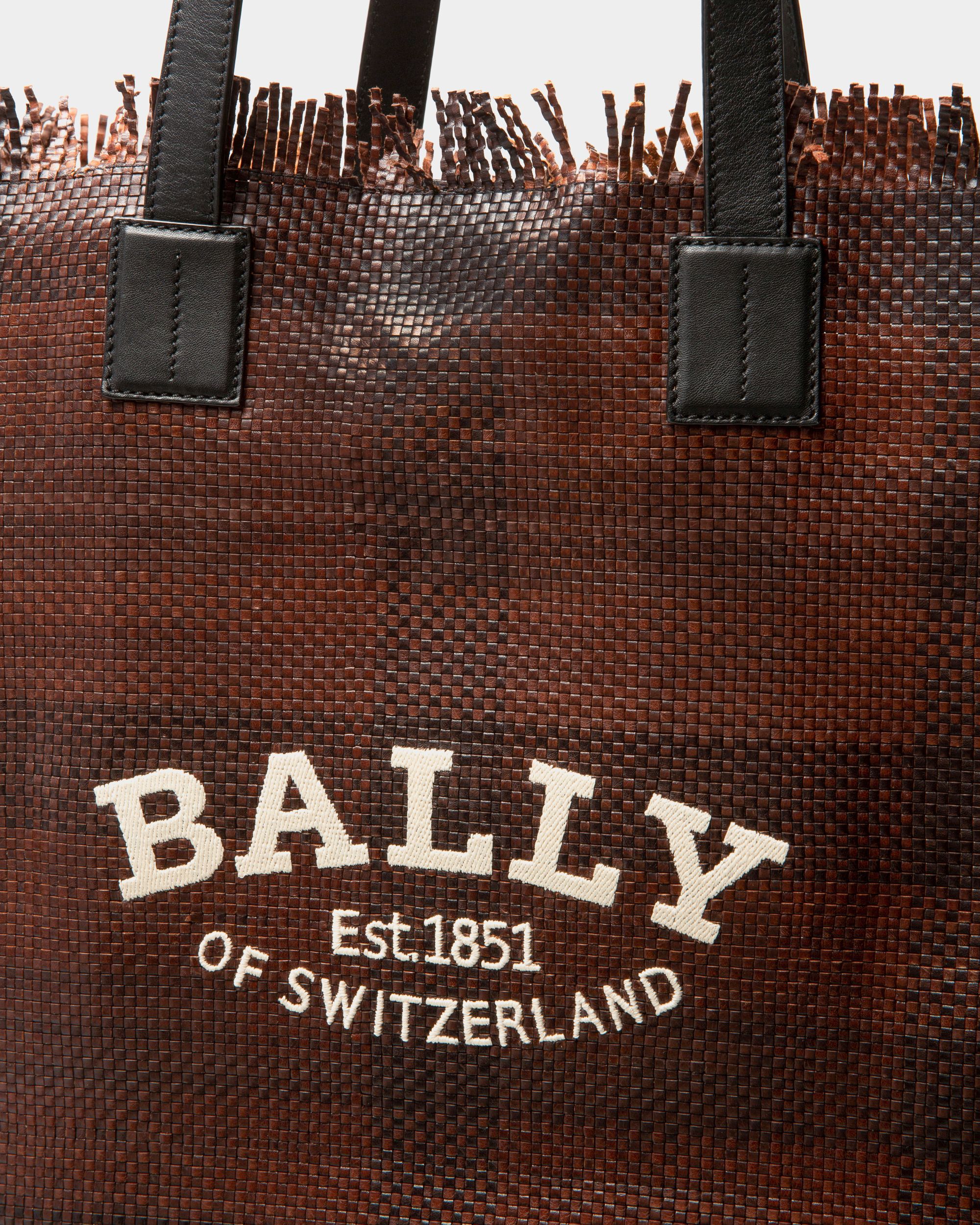 Crystalia Xl Shopper Aus Braunem Leder - Damen - Bally - 03